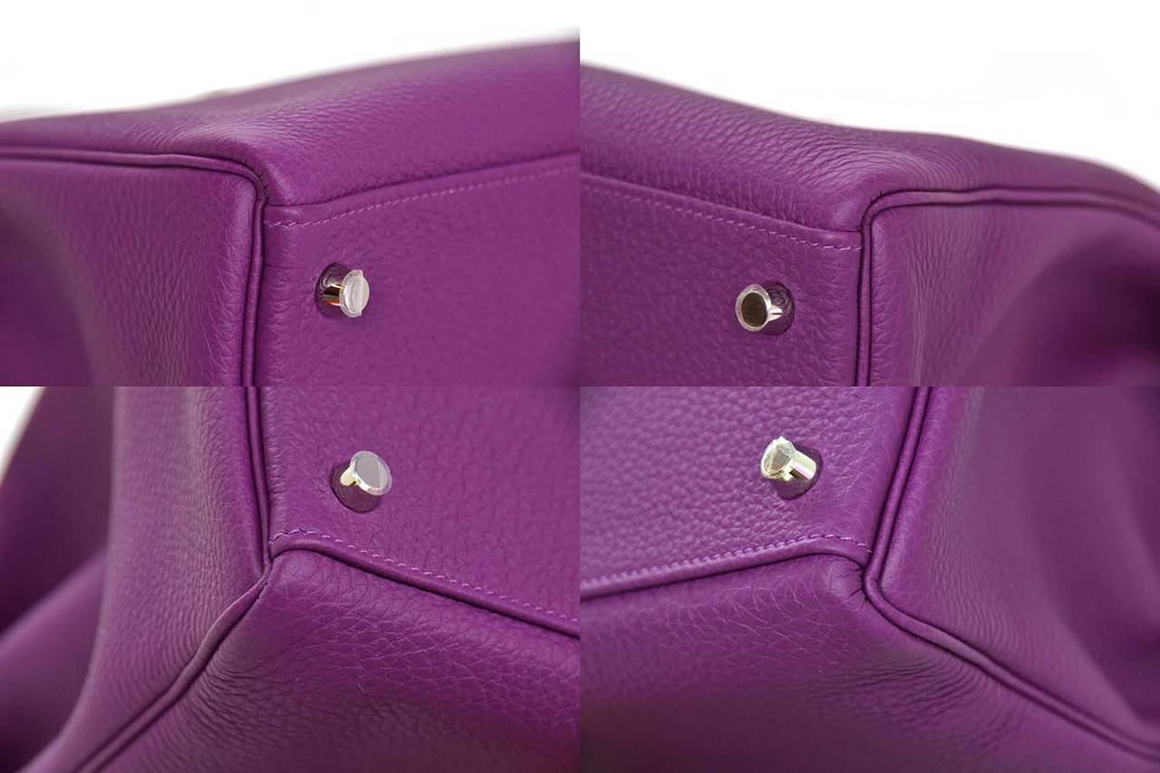 Hermes New In Box 2014 Anemone Togo Leather 40cm Kelly Bag Phw 4
