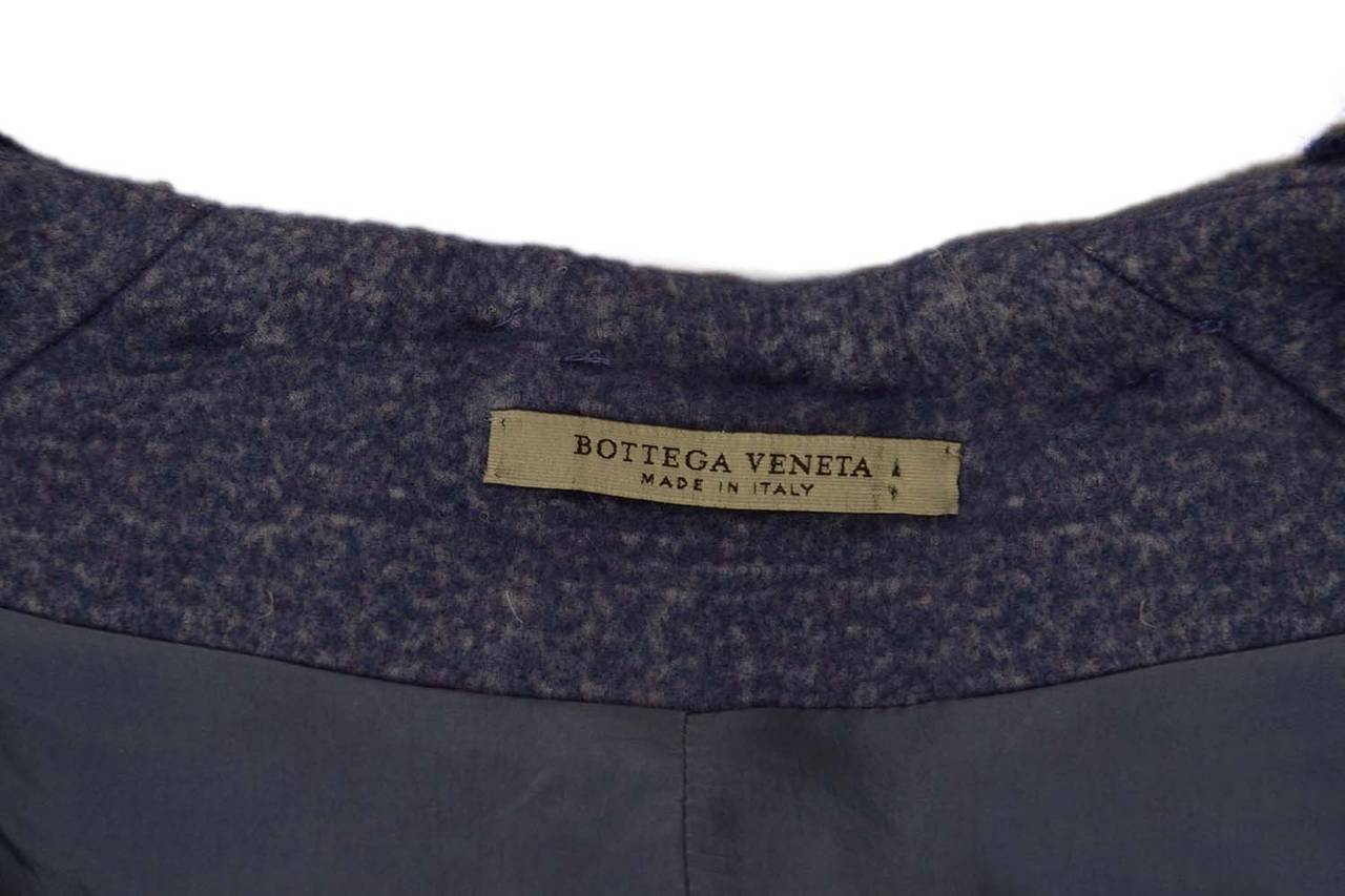 Women's BOTTEGA VENETA Purple Wool/Cashmere Ruffle Ribbon Coat sz.40