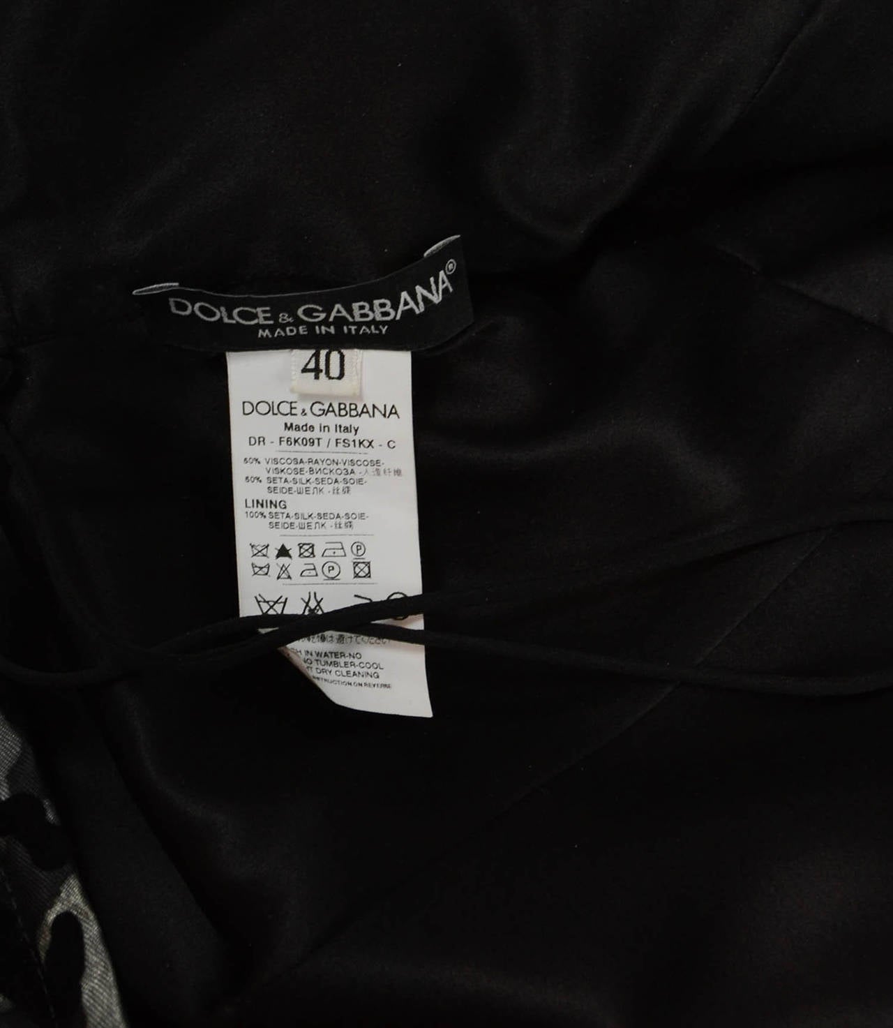 Women's DOLCE & GABBANA Grey/Black Leopard Print Sleeveless Peplum Dress sz 40