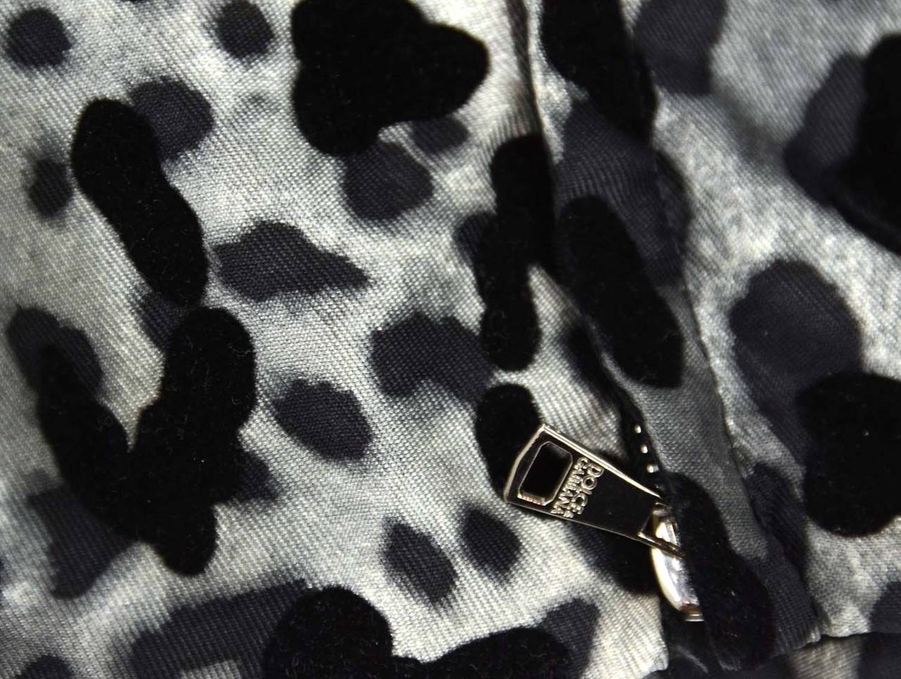 DOLCE & GABBANA Grey/Black Leopard Print Sleeveless Peplum Dress sz 40 1