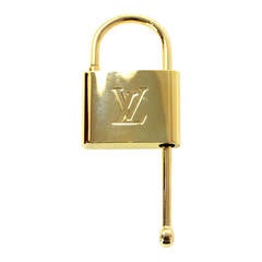 LOUIS VUITTON Goldtone Lock Bag Holder Hook