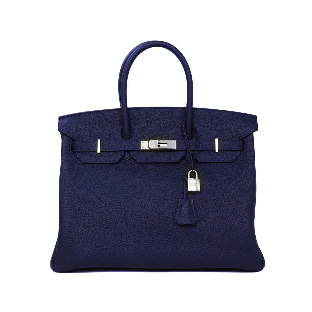 Hermes NIB 2014 35cm Togo Blue Bleu Ocean Birkin Bag PHW