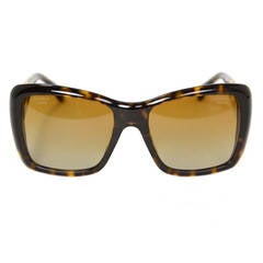 CHANEL NIB Tortoise Resin Bijoux Rhinestone Polarized Sunglasses rt. $1, 350