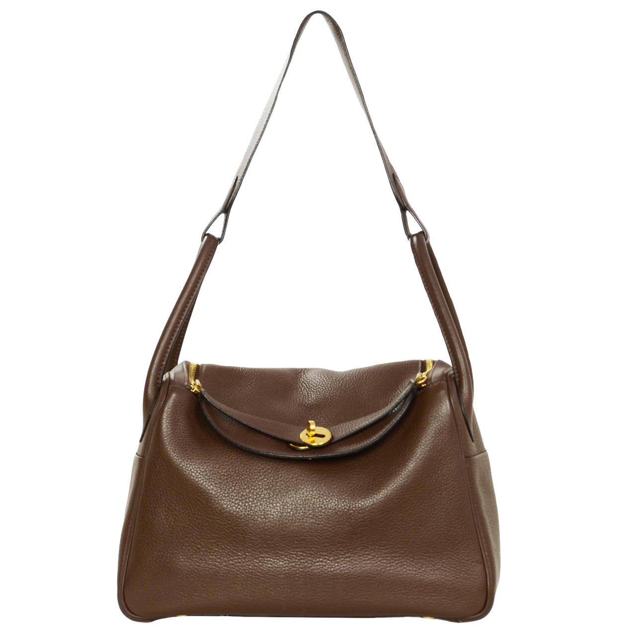 HERMES 30CM Brown Togo Leather Lindy Bag W/GHW Rt. $7,750 at 1stdibs  