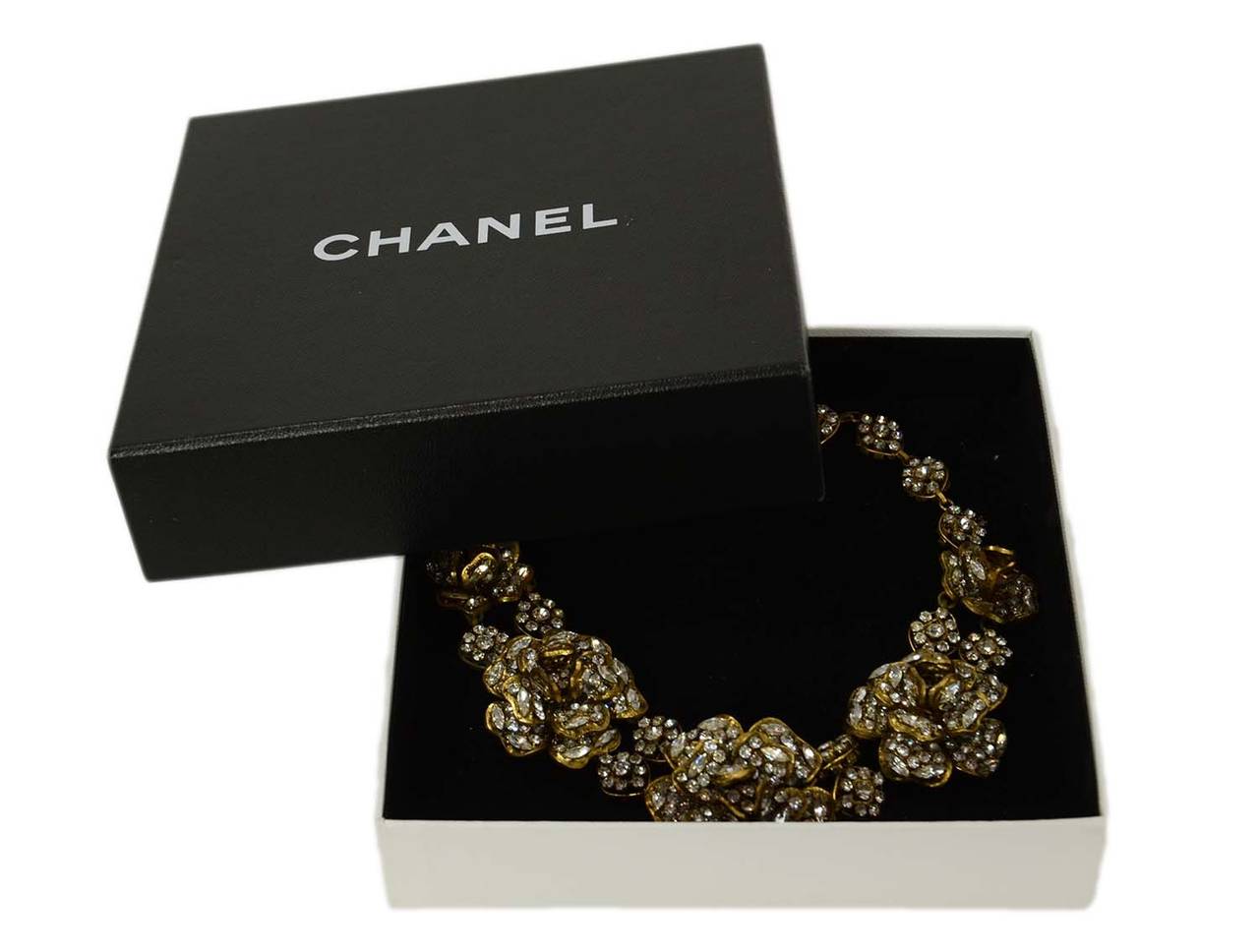 Women's Chanel Vintage '70s Strass Crystal Camelia Necklace