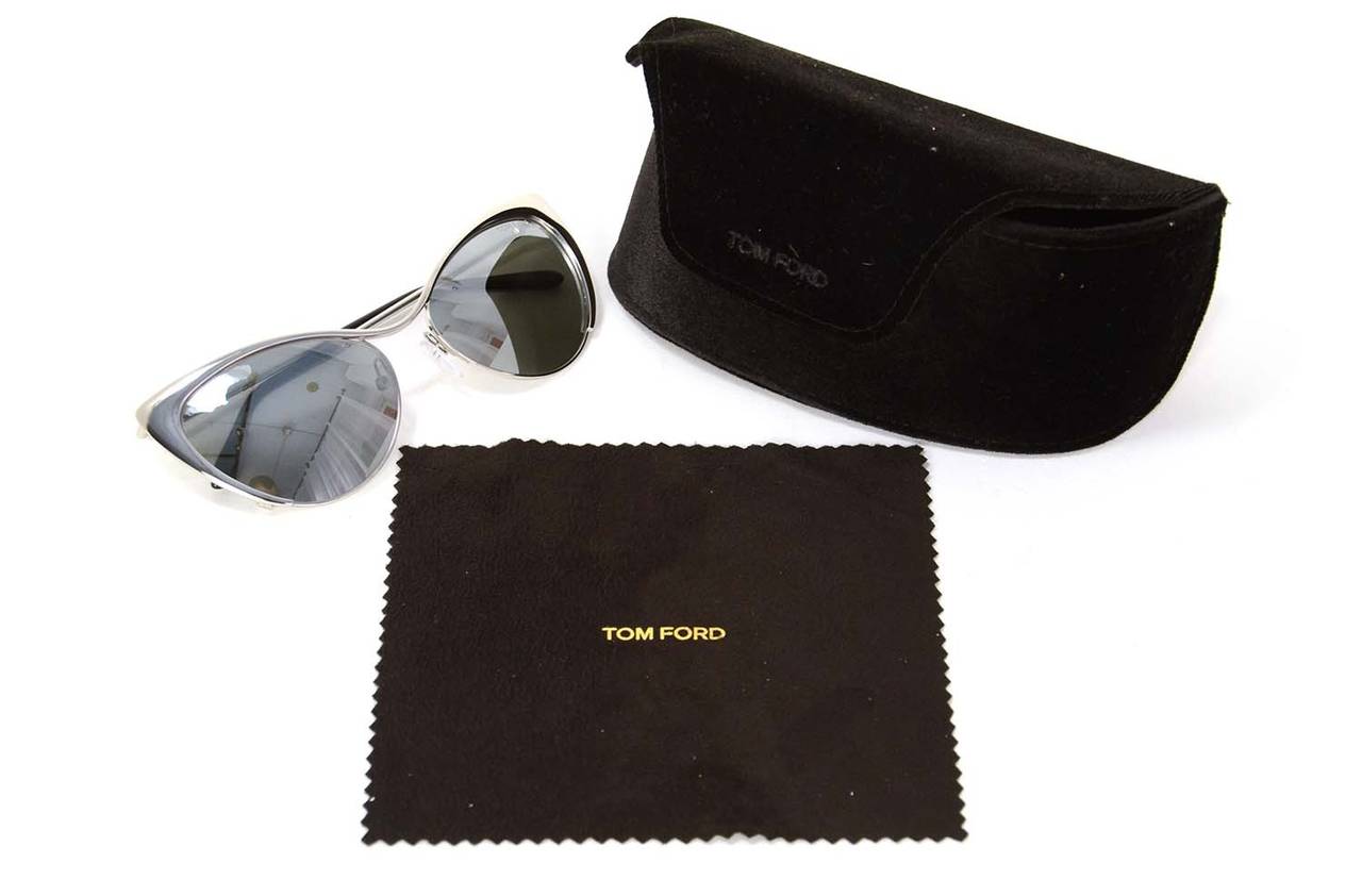 Women's TOM FORD Silver Mirrored Nastasya Cat Eye Sunglasses rt. $380