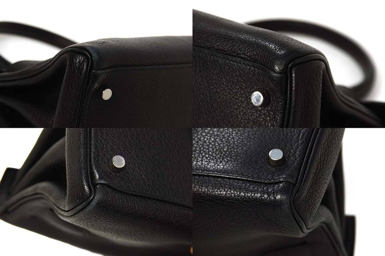 Hermes 2009 Black Clemence Leather 42cm Shoulder Kelly Bag 4