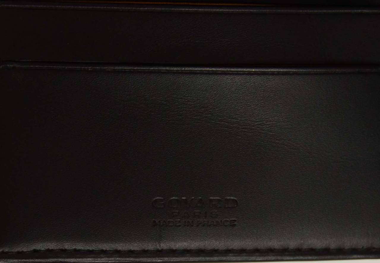 GOYARD Black Coated Canvas Chevron Print Bifold Wallet 1