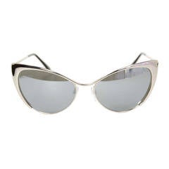TOM FORD Silver Mirrored Nastasya Cat Eye Sunglasses rt. $380
