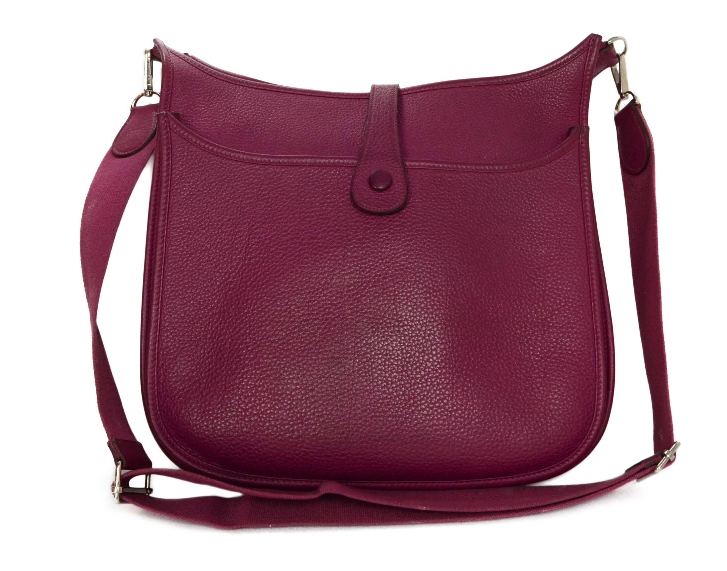 Hermes Tosca Clemence Leather Evelyne III GM Crossbody Bag PHW rt. $3, 750 In Excellent Condition In New York, NY