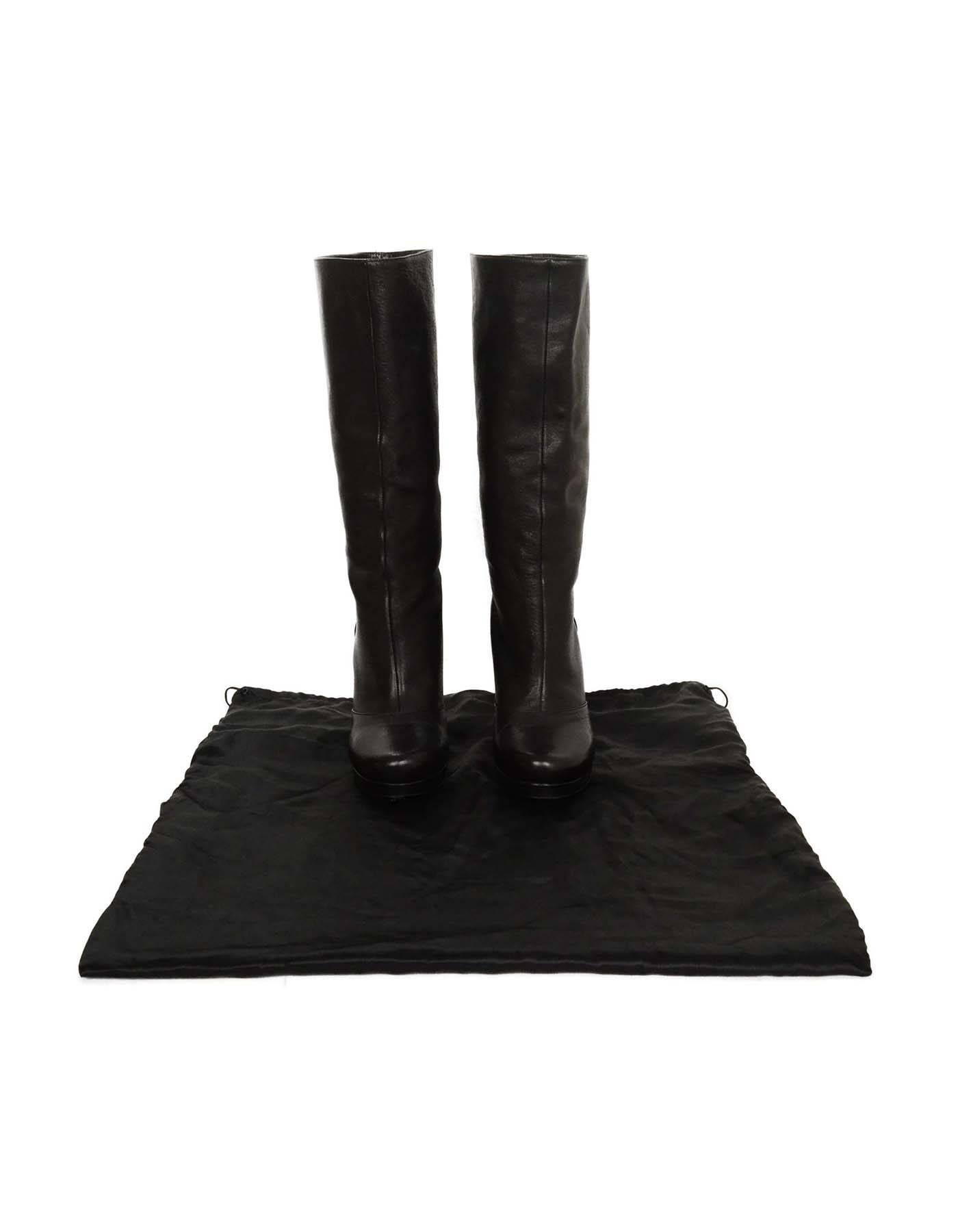 Yves Saint Laurent YSL Black Leather Boots sz 37 3