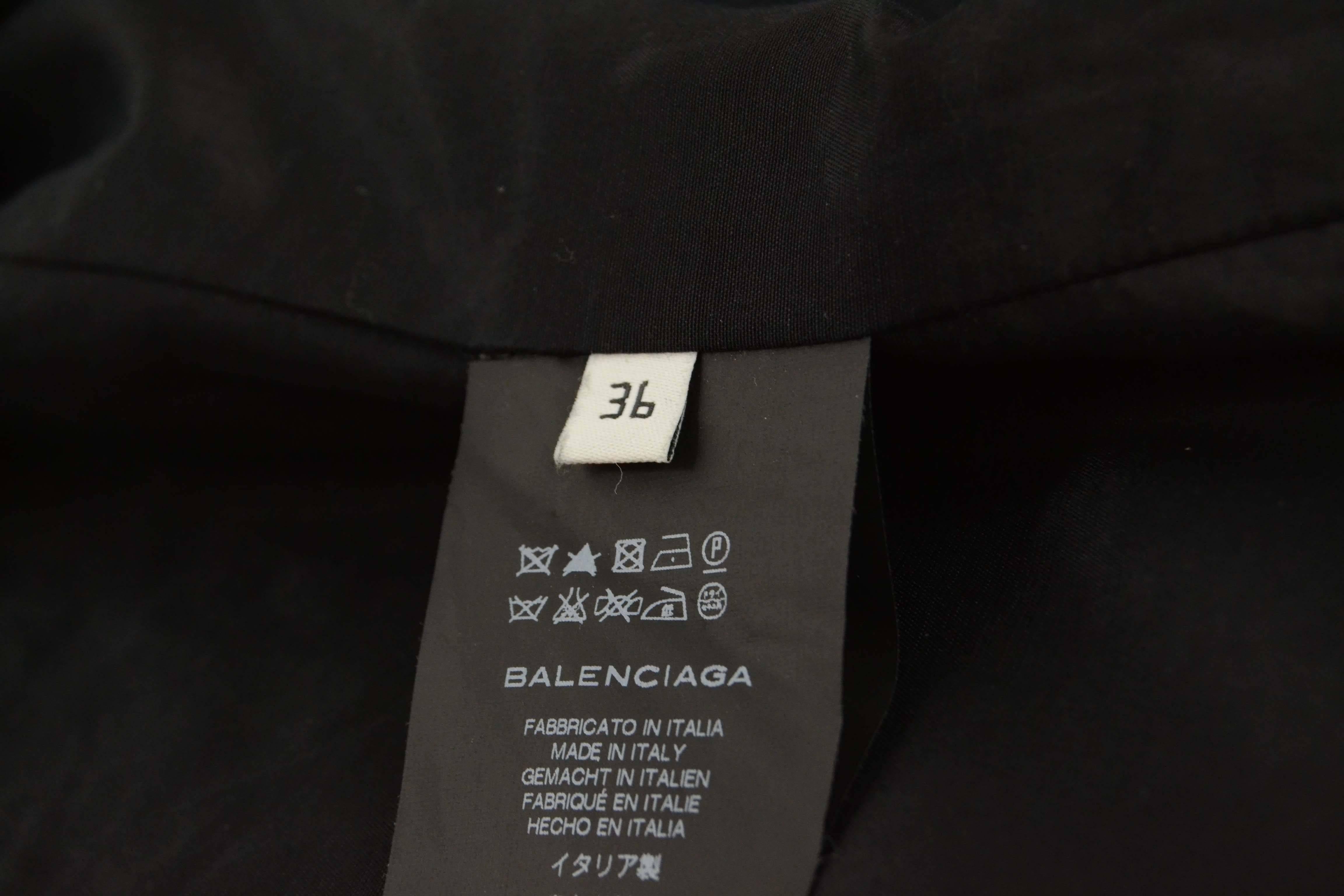 Balenciaga Black Cropped Tuxedo Jacket sz 36 1