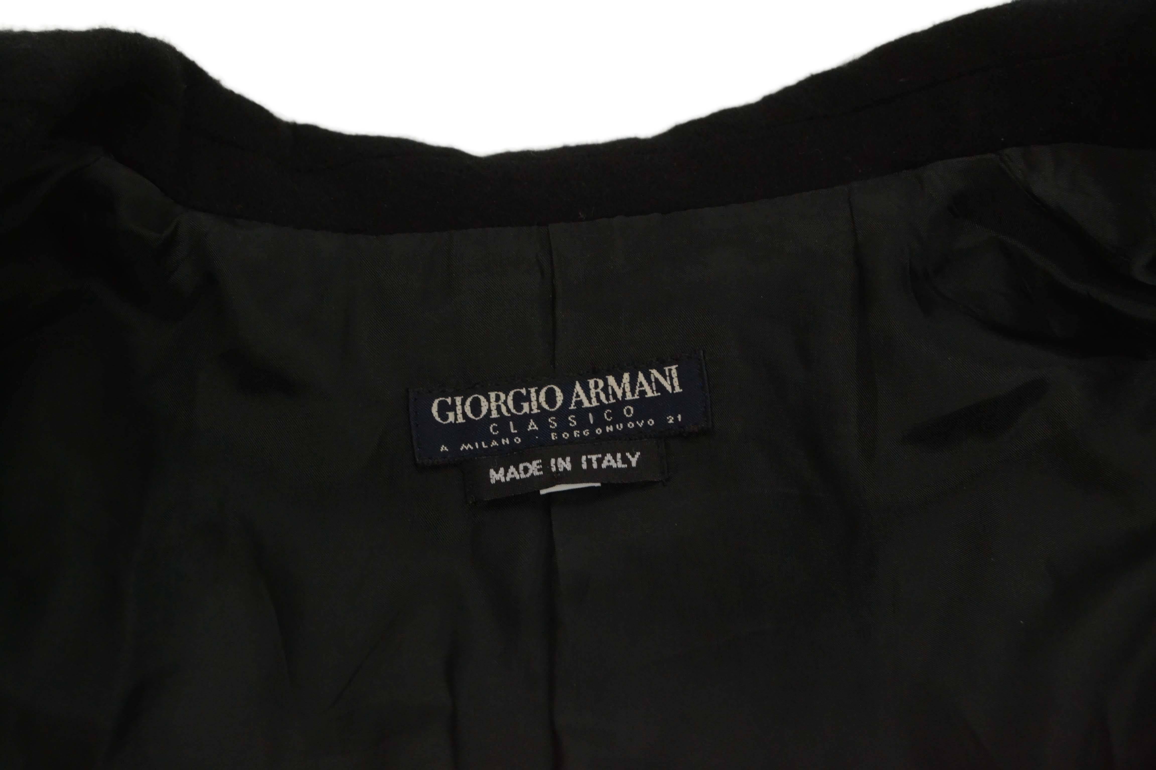 Giorgio Armani Black Cashmere Single Breasted Jacket sz 42 1