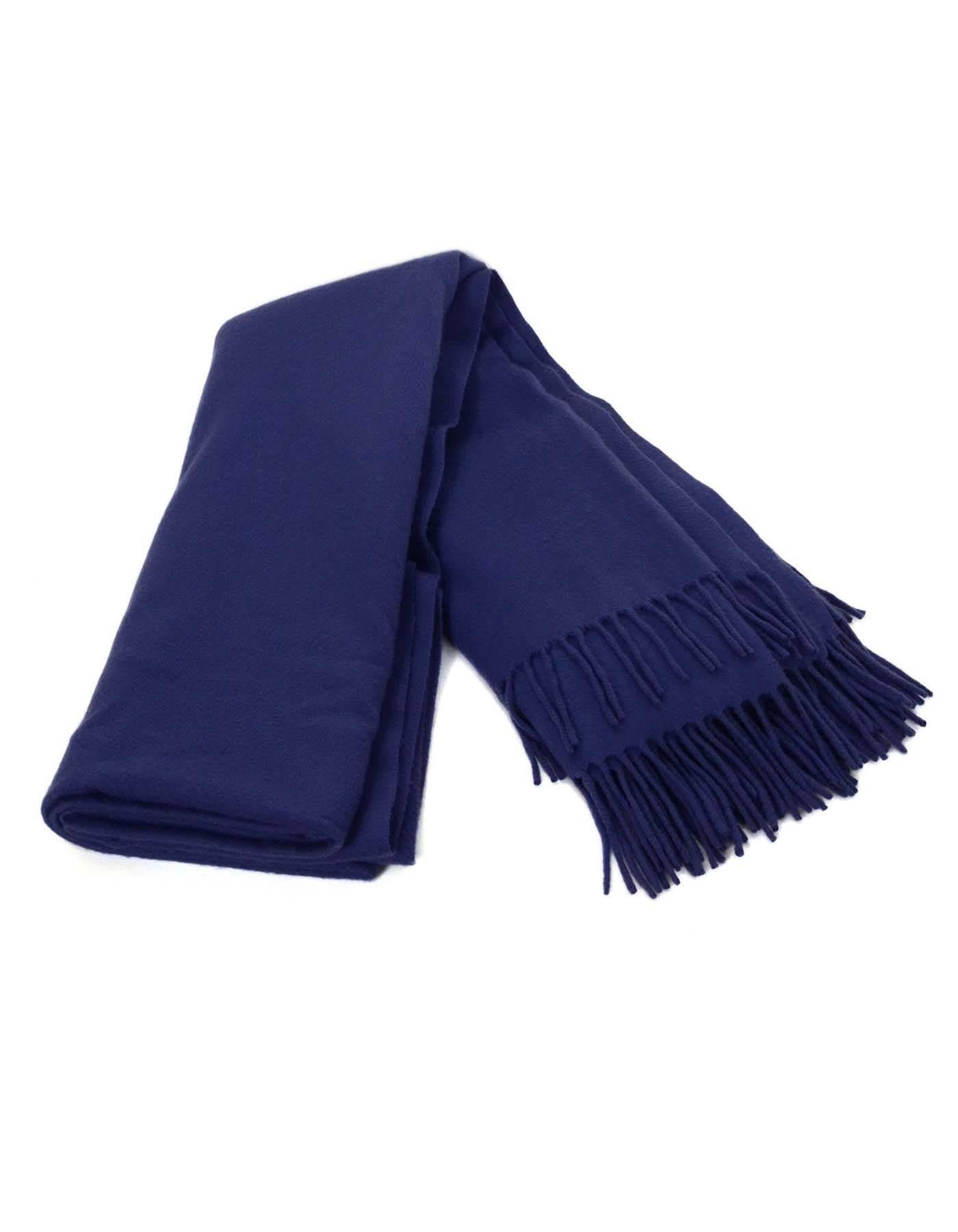 Purple Hermes Indigo Cashmere Fringe Throw Blanket rt. $3, 325