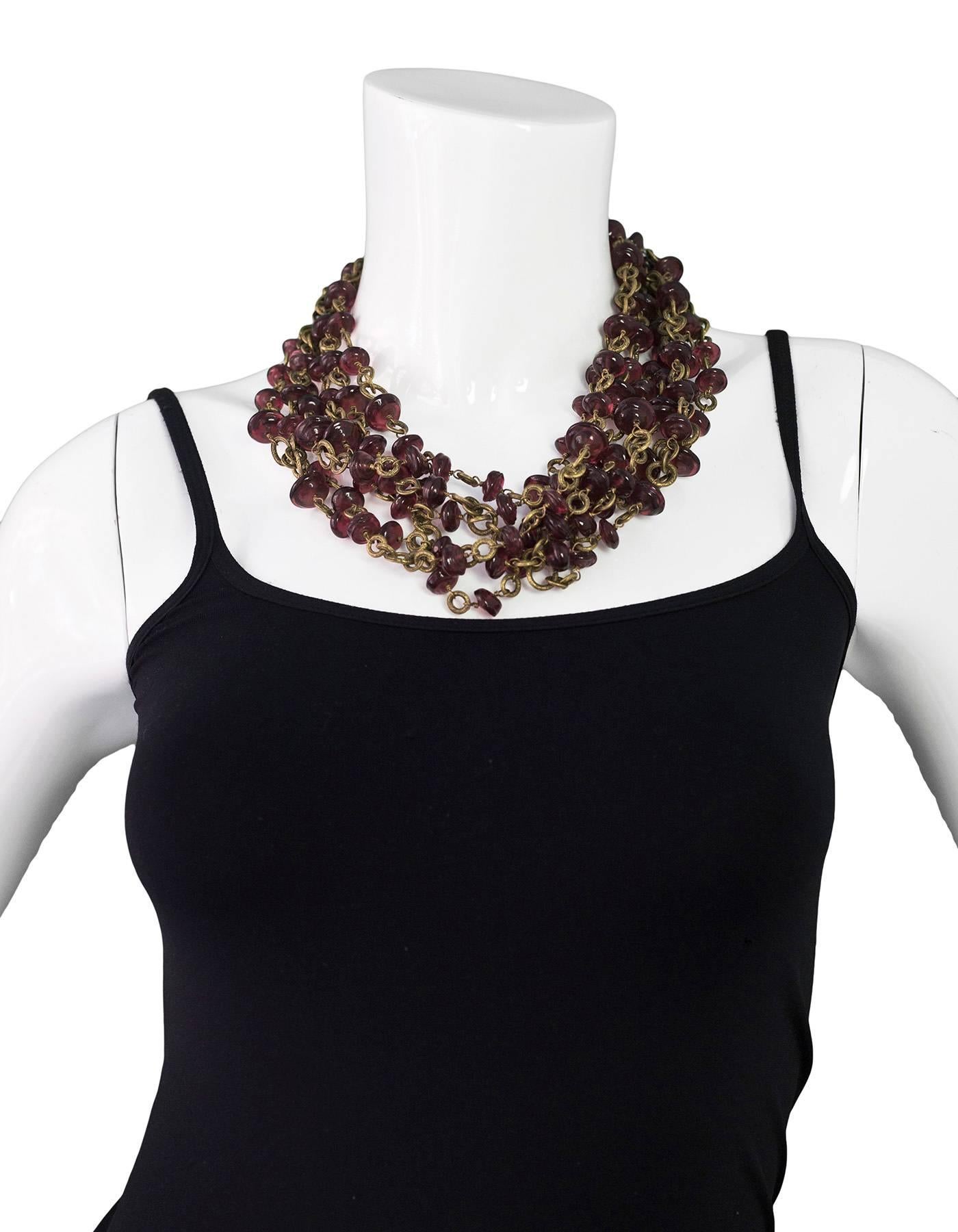 Chanel Vintage '84 Multi-Strand Red Gripoix Necklace 2