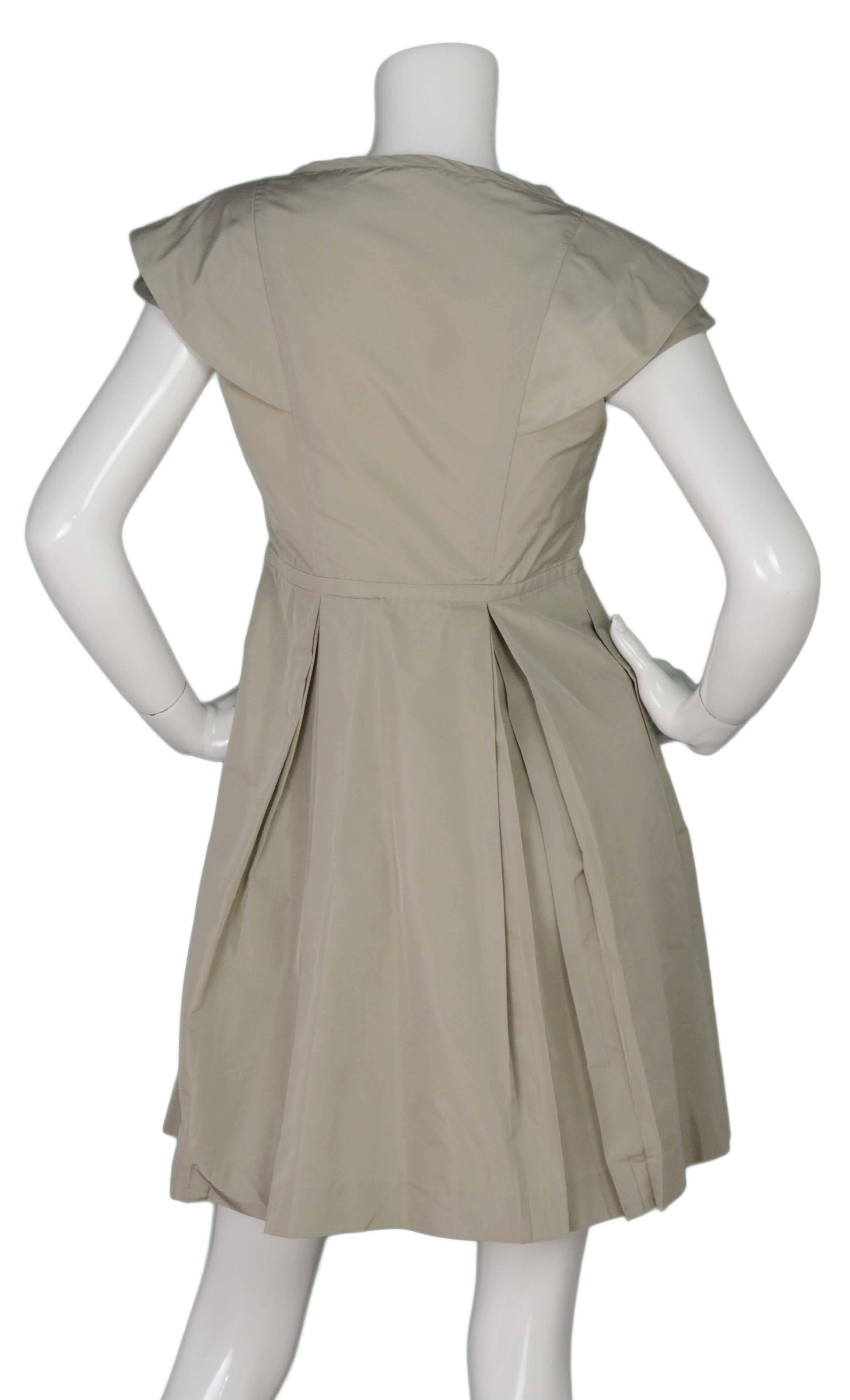 beige cap sleeve dress