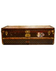 Louis Vuitton 1920 Vintage Monogram Rolling Trunk/Coffee Table w. Inserisci