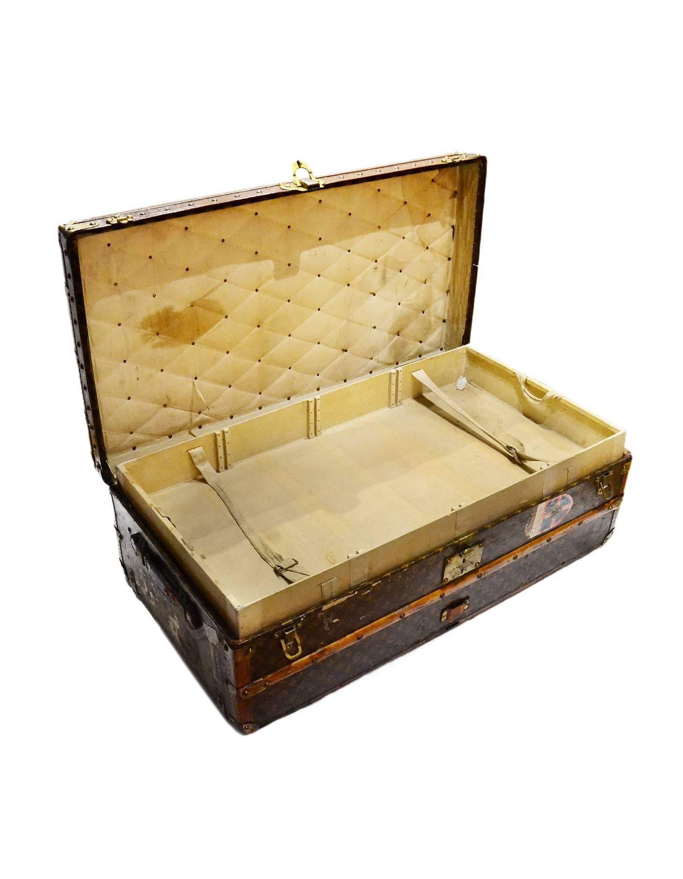 Vintage Monogramm Rolling Trunk/Kaffeetisch von Louis Vuitton, 1920er Jahre Einsatz für Damen oder Herren