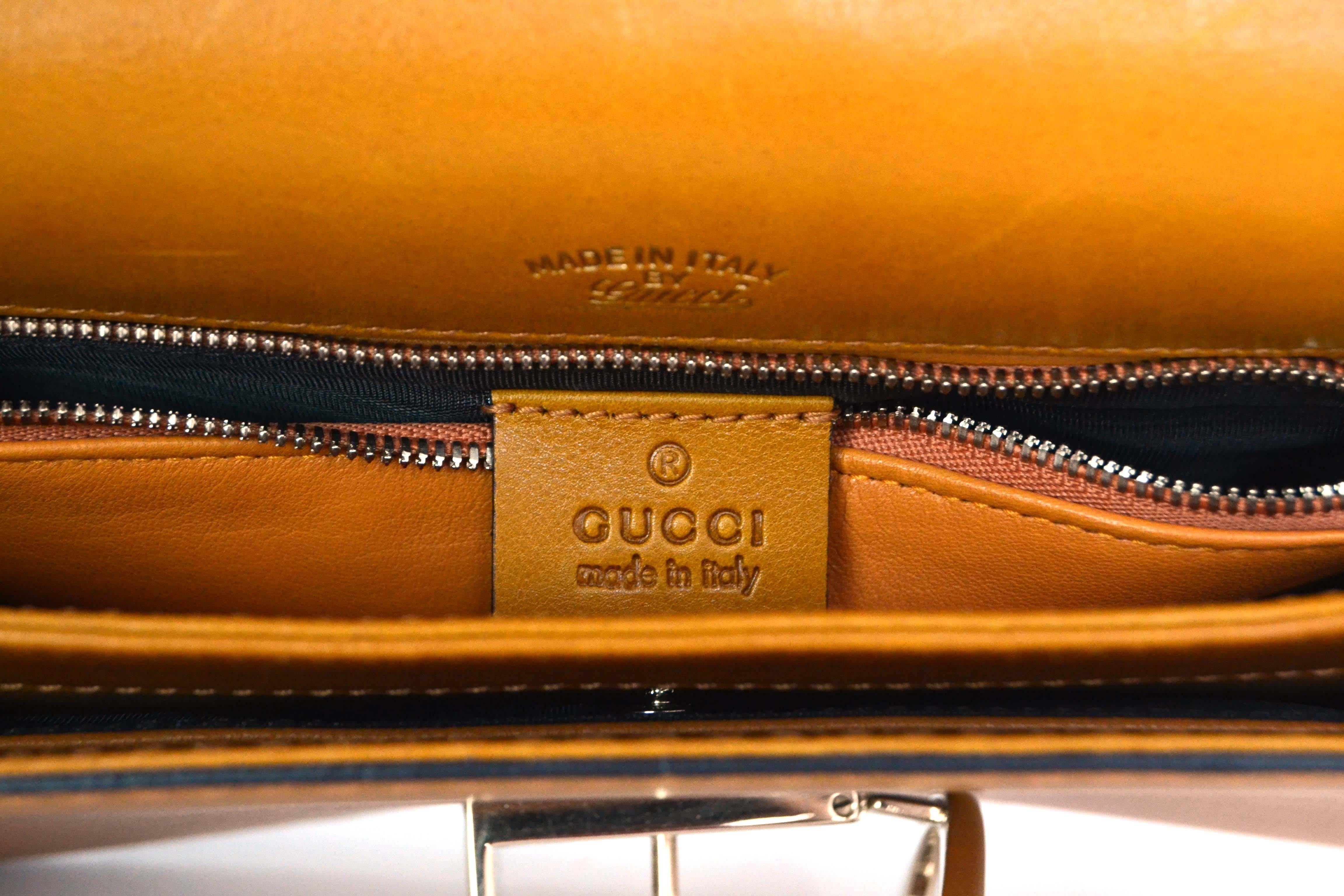 Gucci Cognac Leather 1973 Medium Flap Shoulder Bag GHW 1