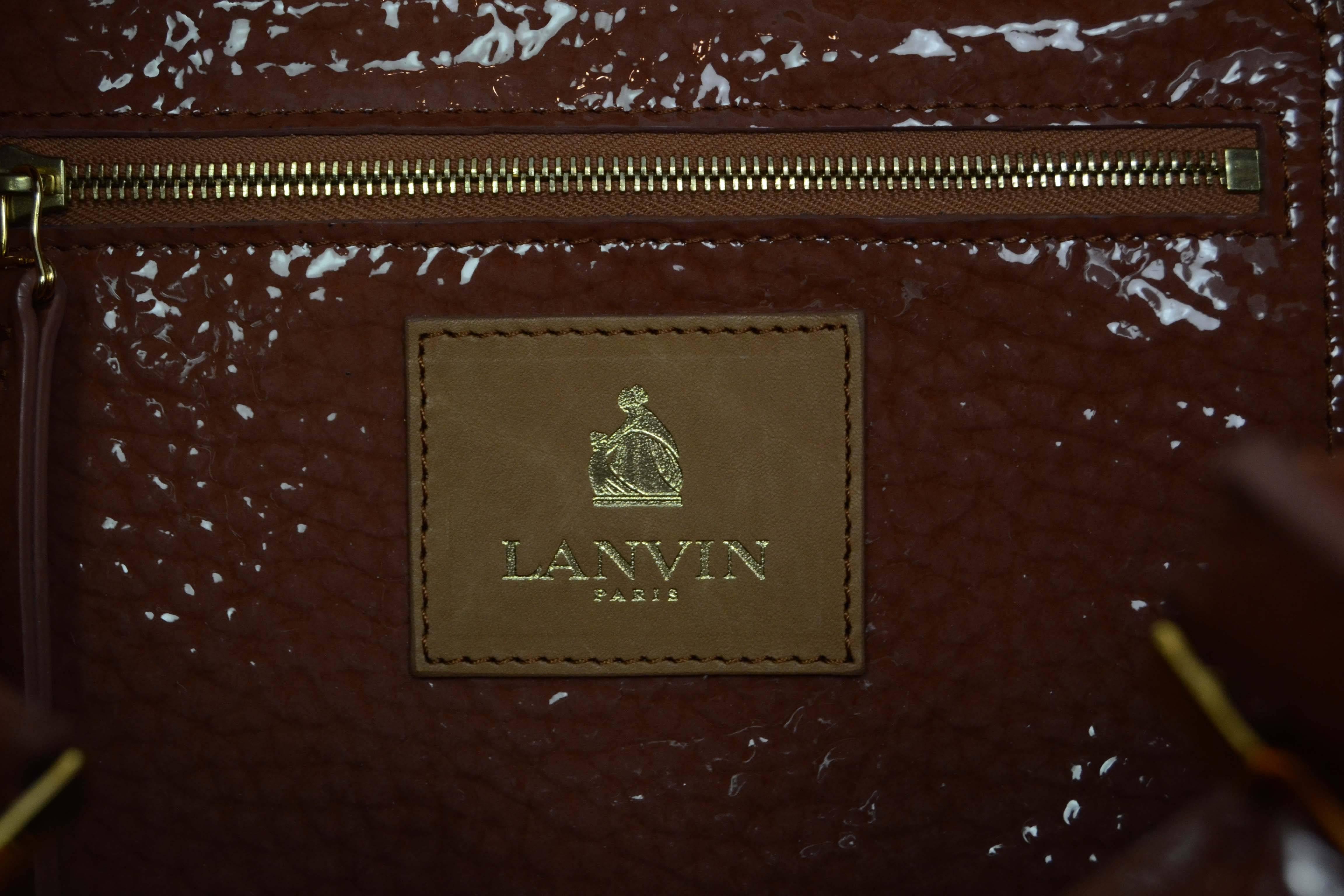 Lanvin Camel Patent Polochon Doctor Bag GHW rt. $1, 750 2