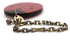Hermes Sterling & Leather Ladybug Bag Charm