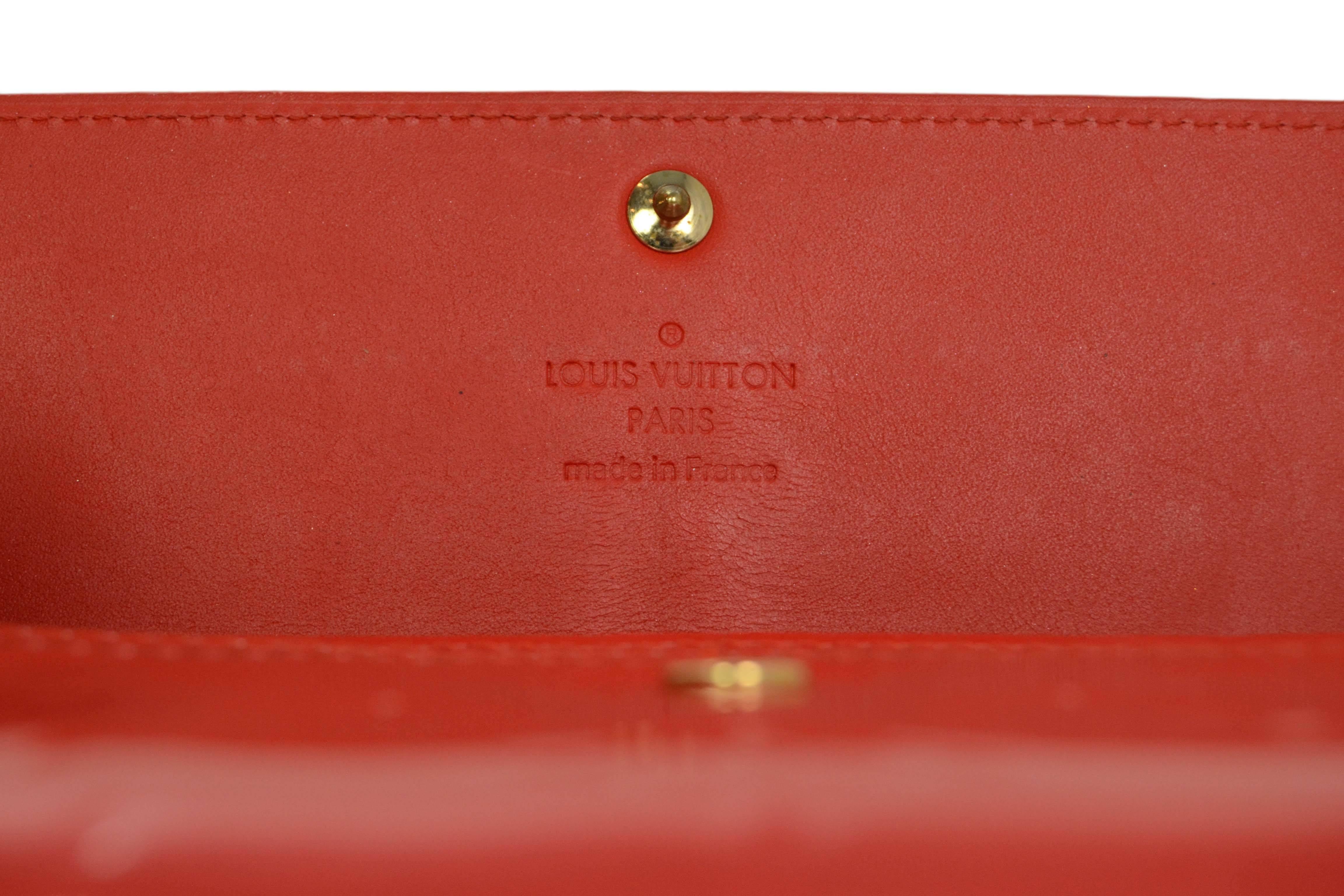 Louis Vuitton Red Vernis Sara Wallet GHW 2