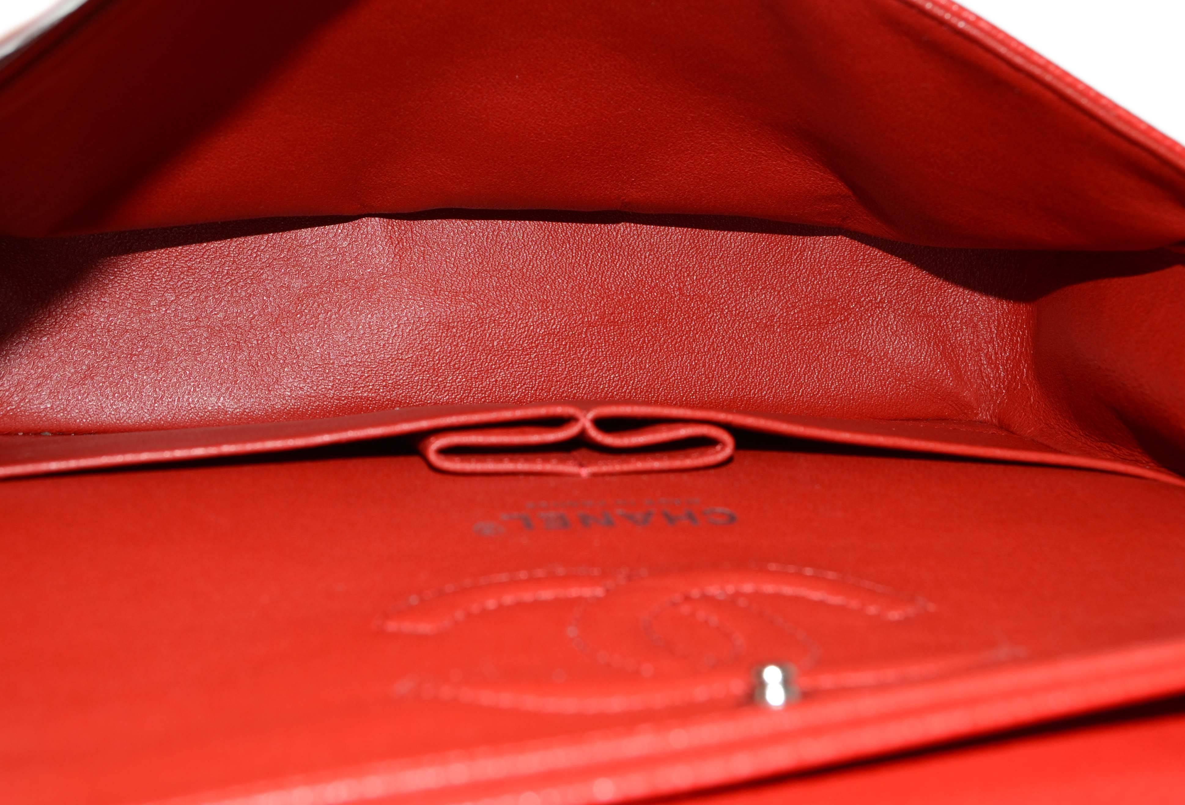 Chanel Red Caviar Medium Classic Double Flap Bag SHW 1