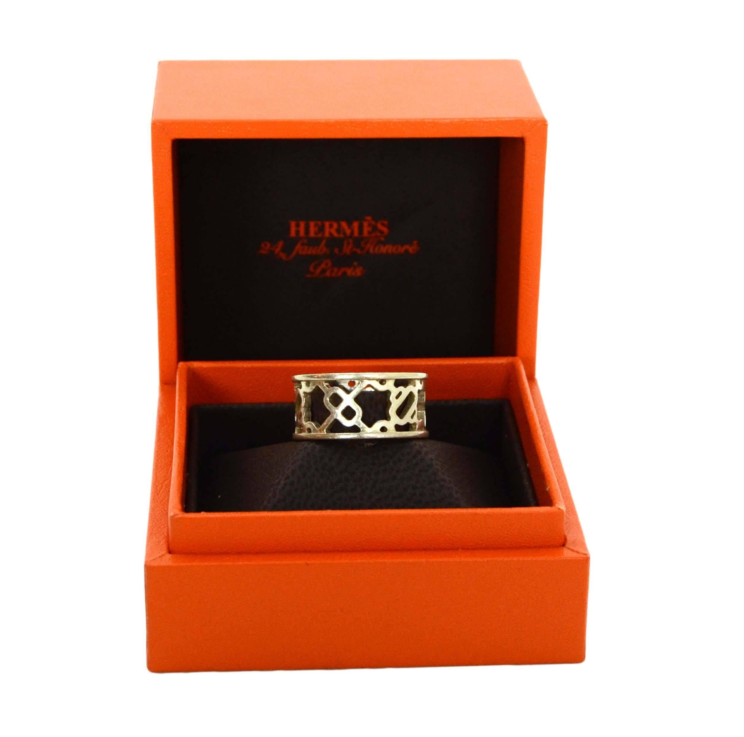 Women's Hermes Sterling Chaine d'Ancre Passerelle Ring sz 55/US 7.5 RT. $720