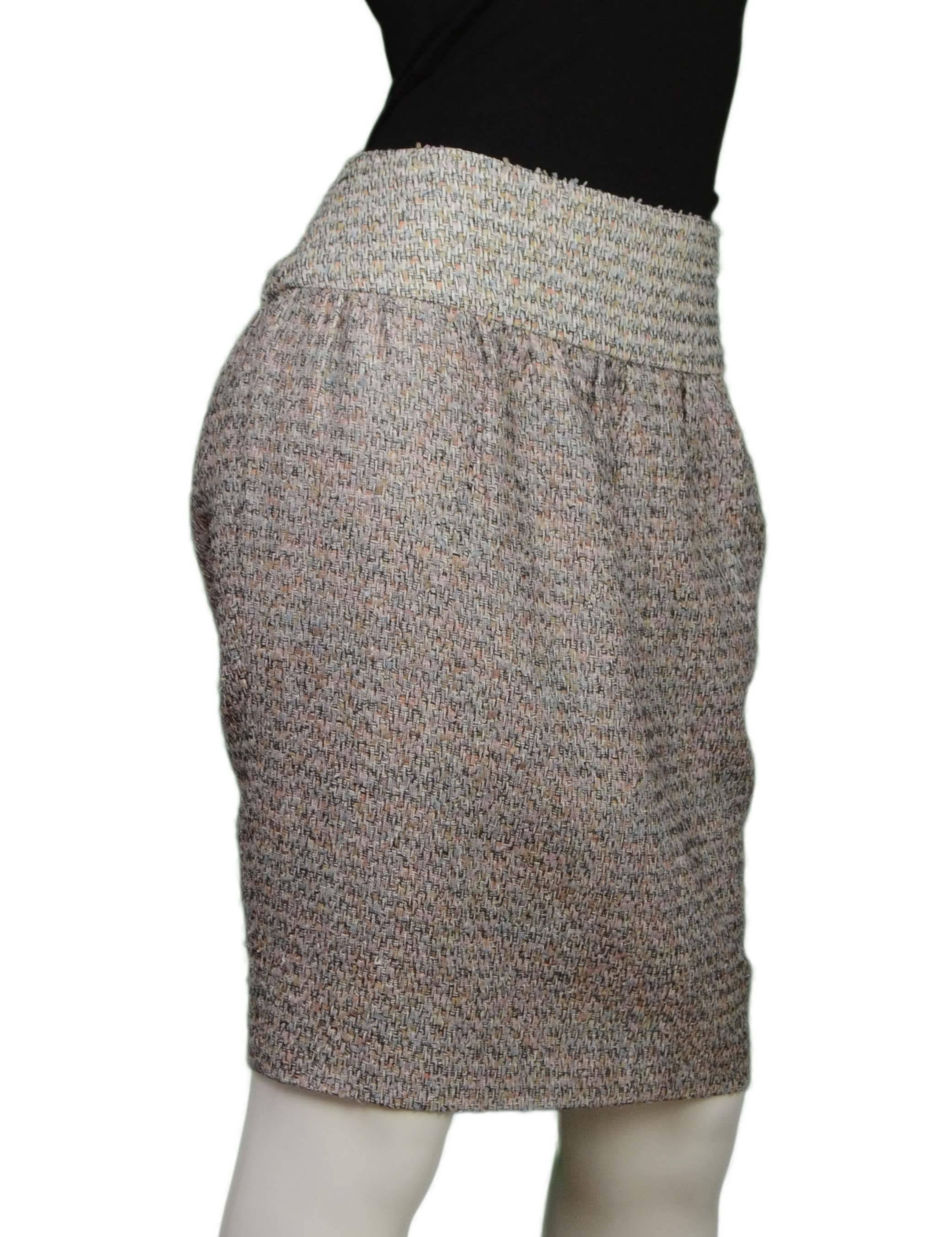 Women's Chanel Multi-Colored Tweed Skirt Suit sz 48