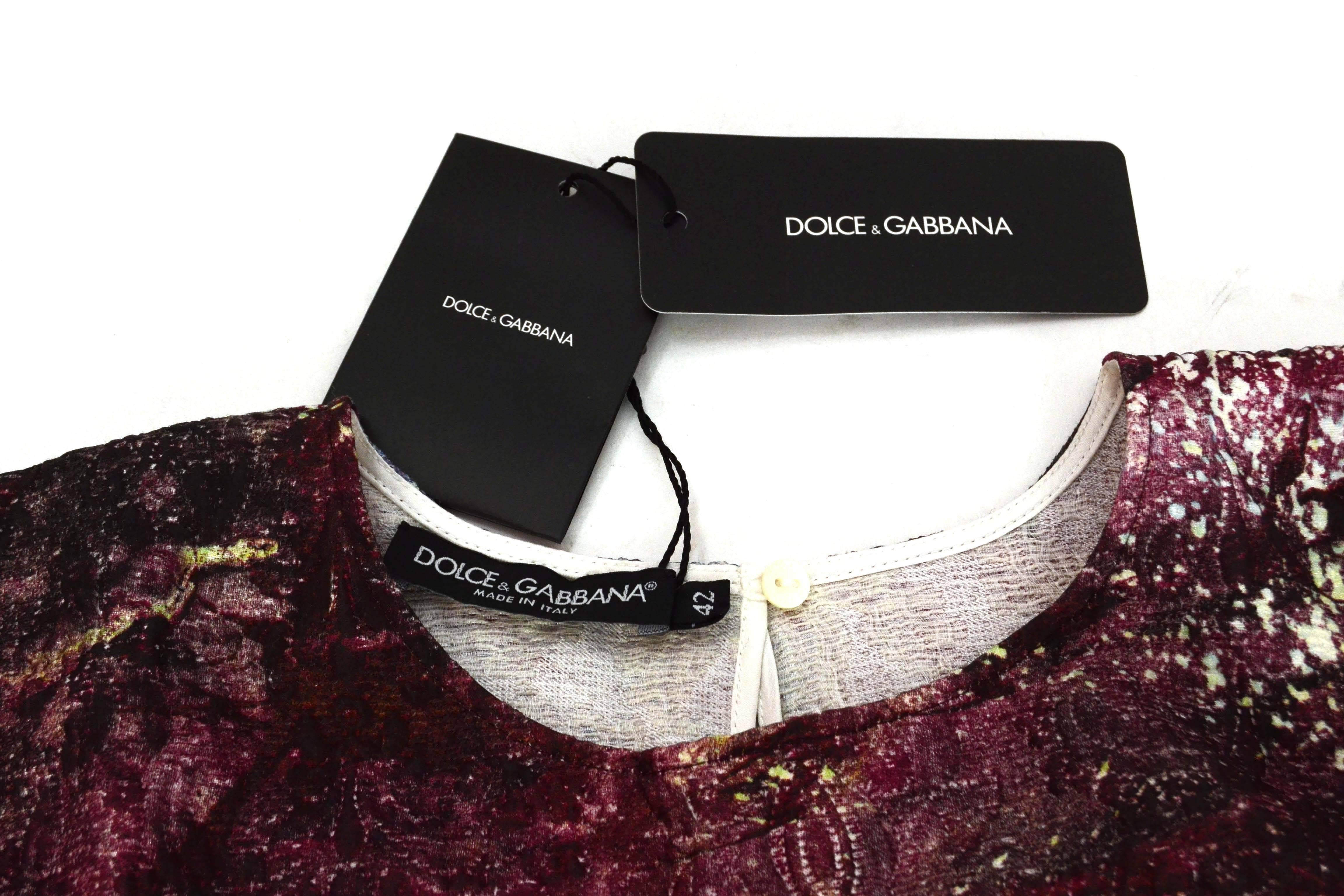 Women's Dolce & Gabbana Multi-Colored Smock Top sz 42