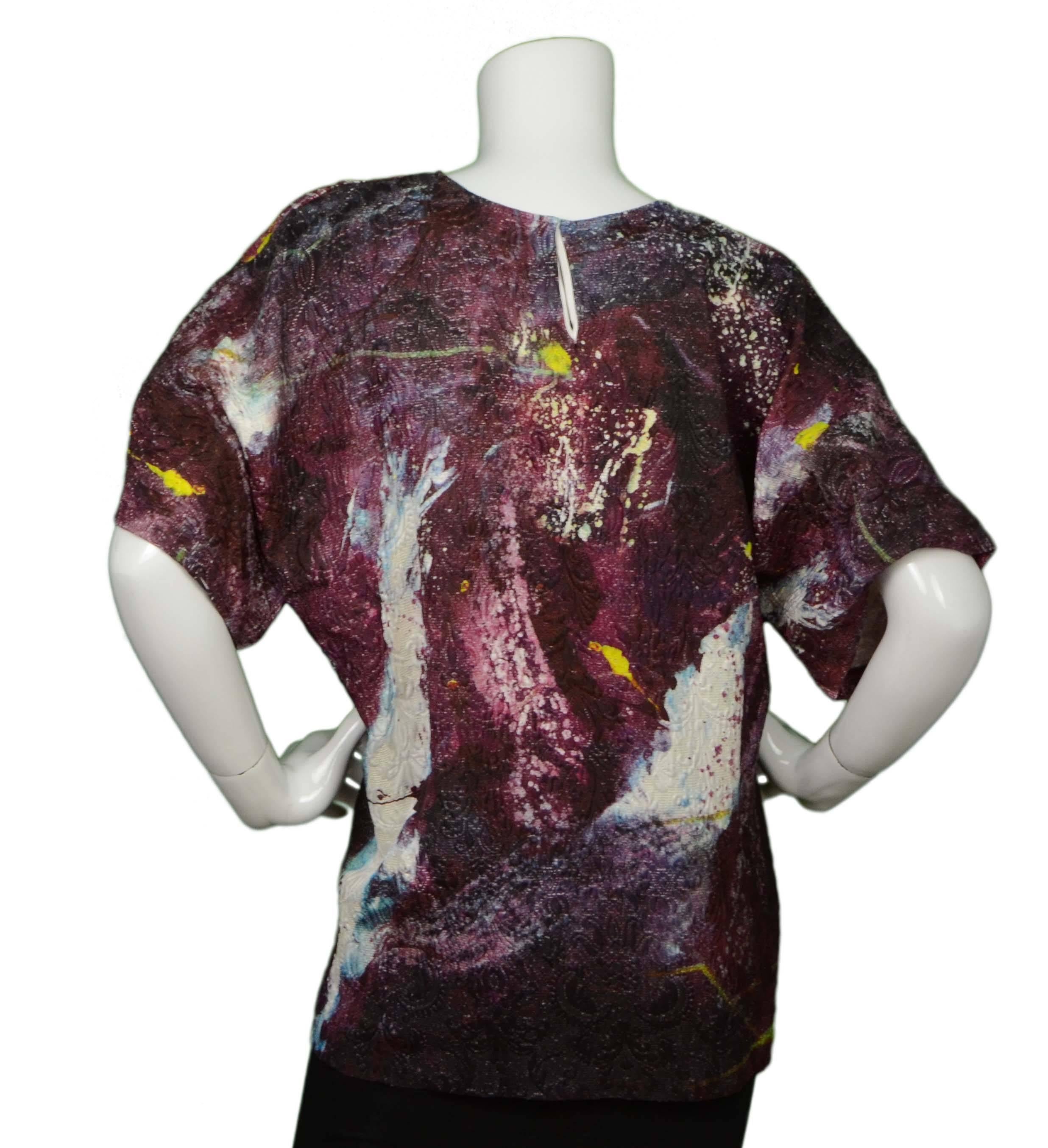 Dolce & Gabbana Multi-Colored Smock Top sz 42 In Excellent Condition In New York, NY