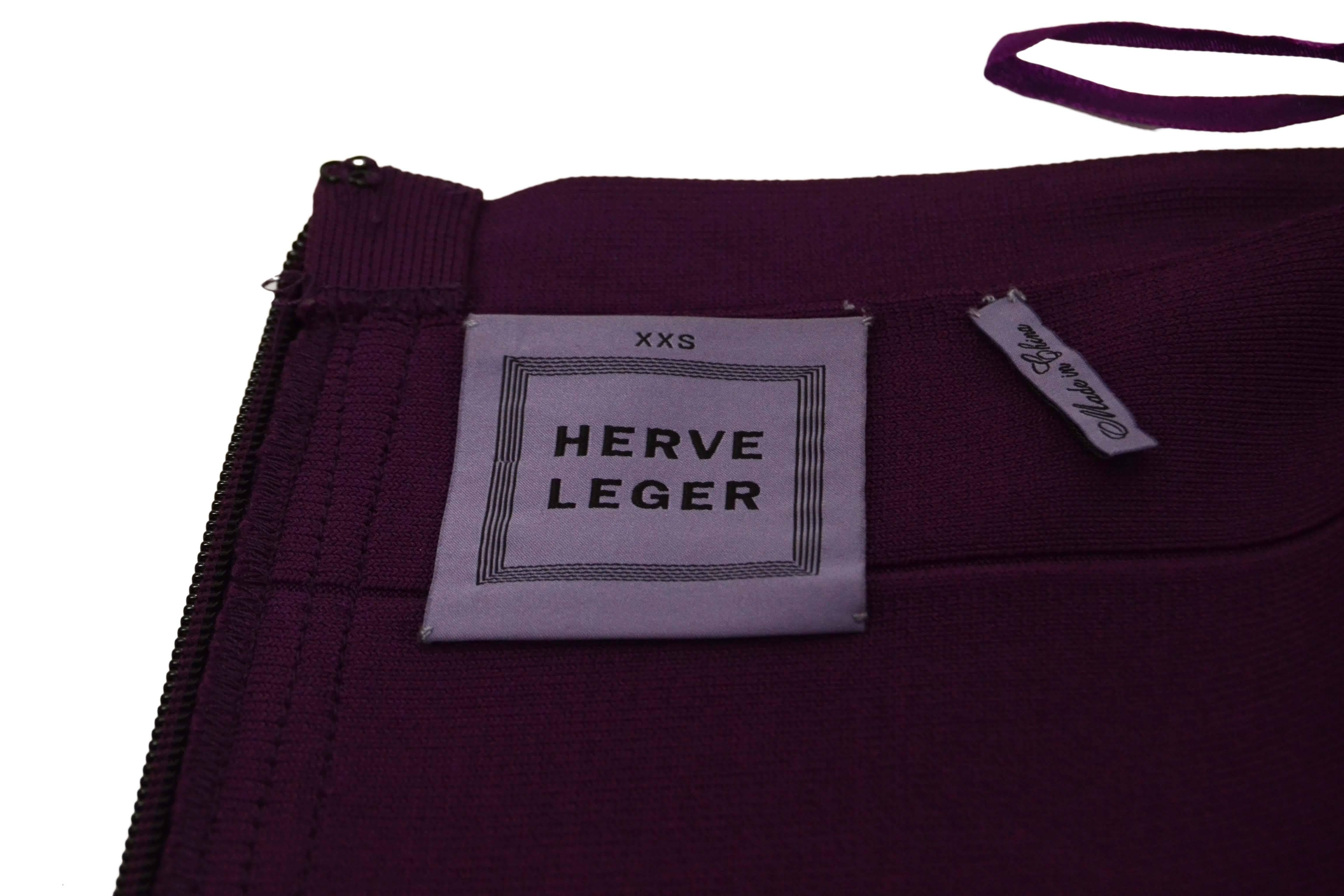 Women's Herve Leger Purple Bandage Skirt sz XXS