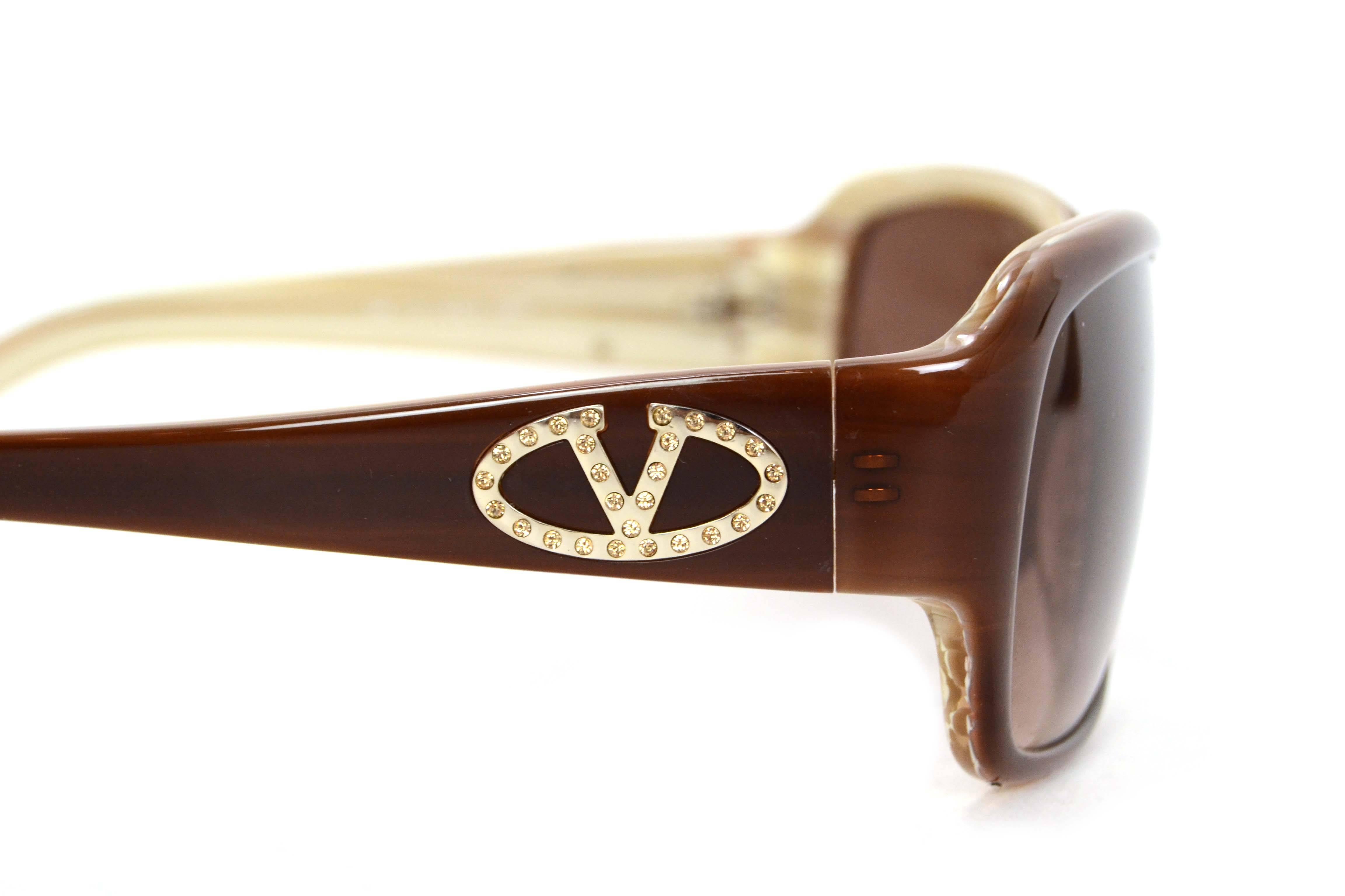 Valentino Brown Square Frame Sunglasses 2