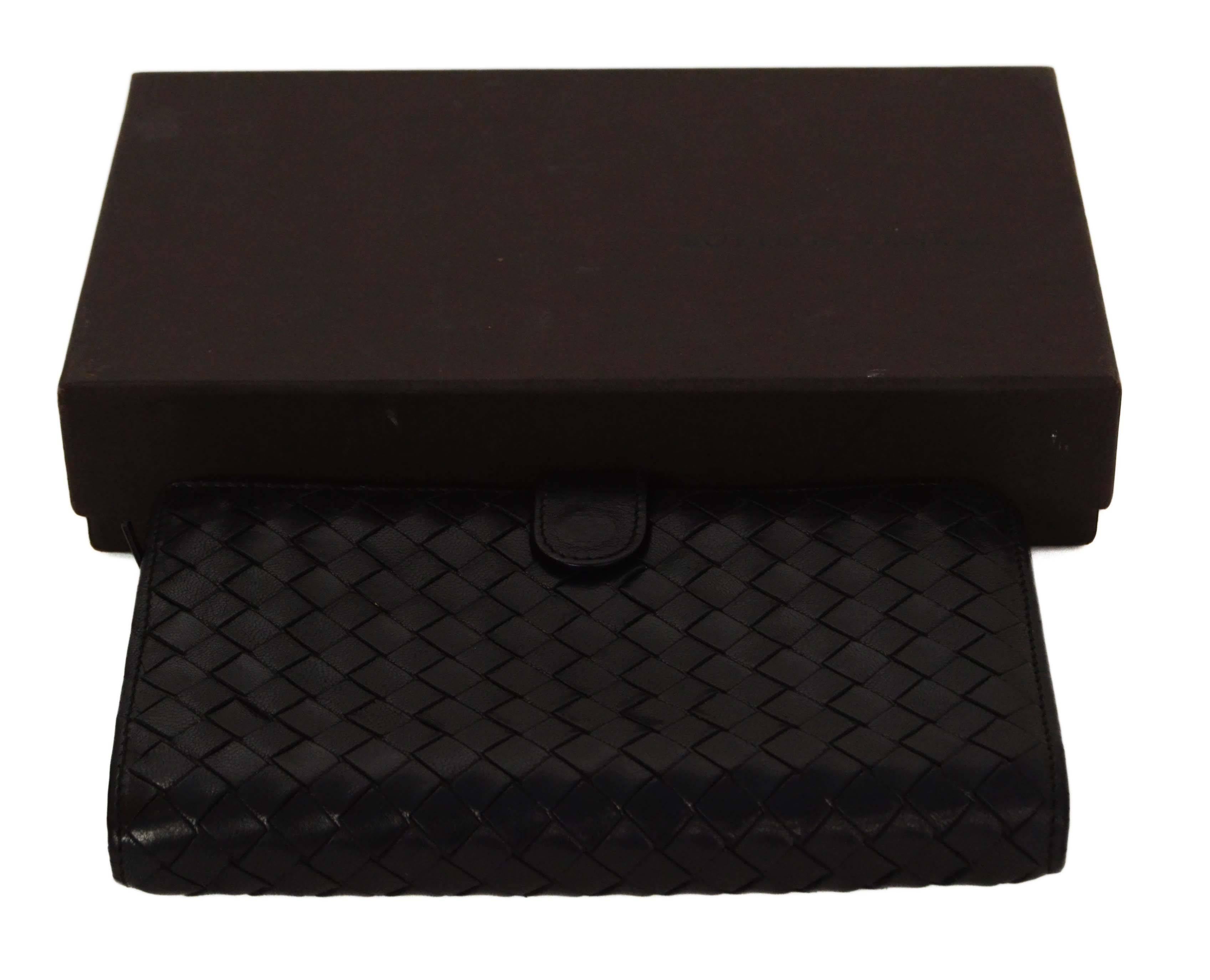 Bottega Veneta Black Woven Leaher Continental Wallet 5