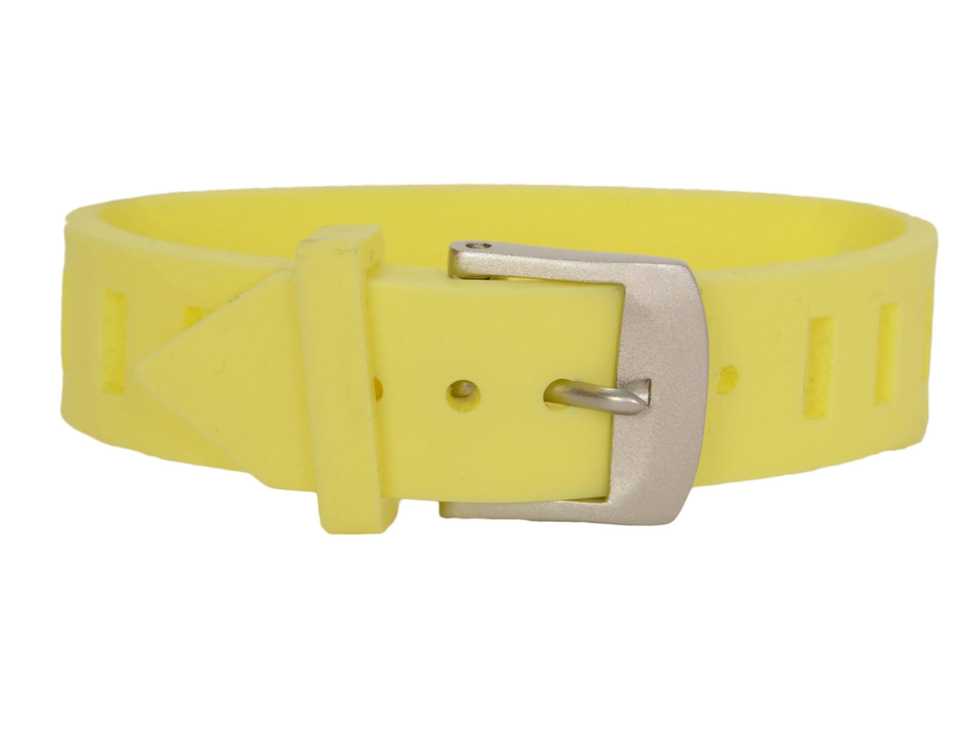 Chanel Vintage '99 Yellow Rubber Watch Band Bracelet In Excellent Condition In New York, NY