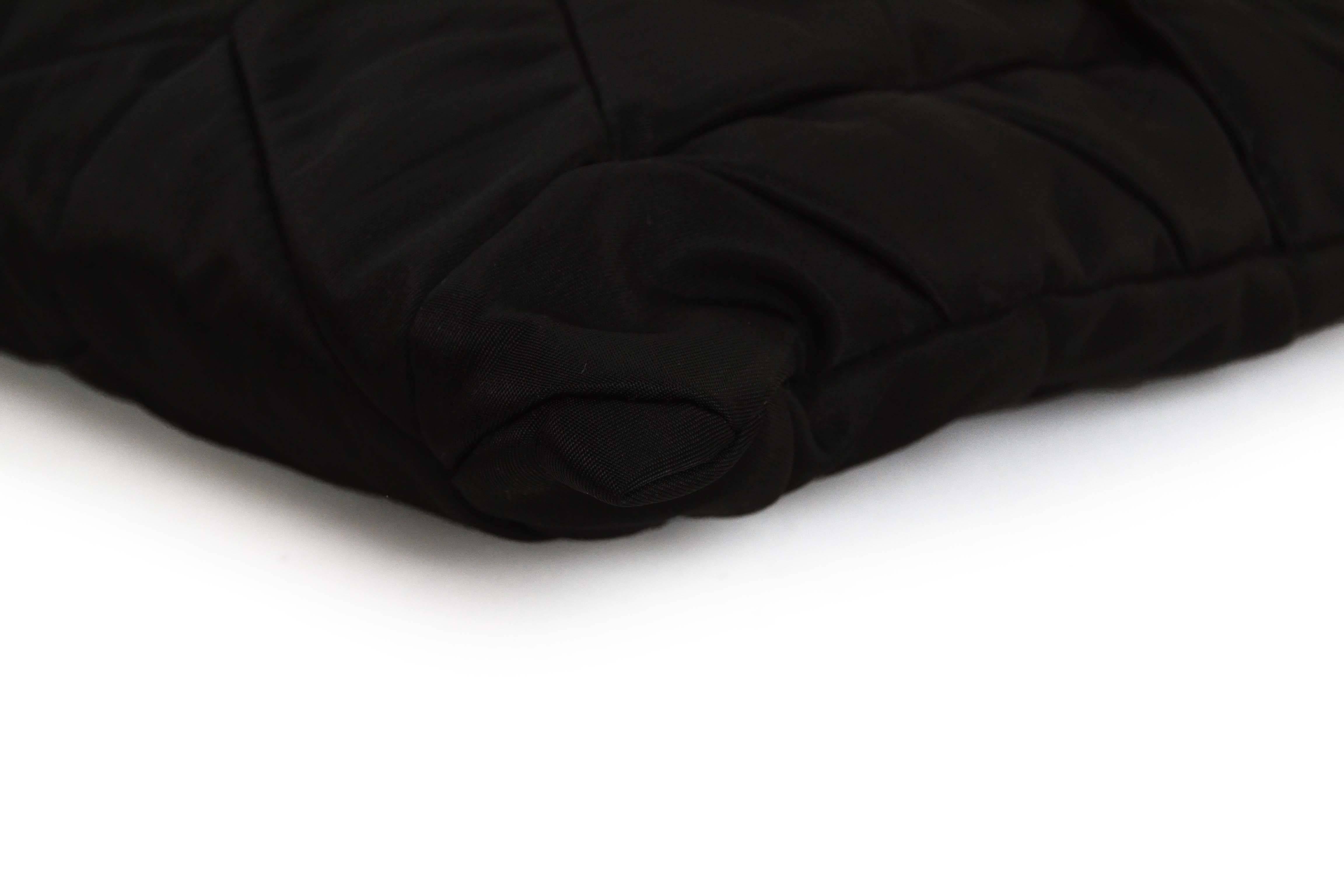 Women's Prada Black Quilted Nylon XL Clutch Bag GHW