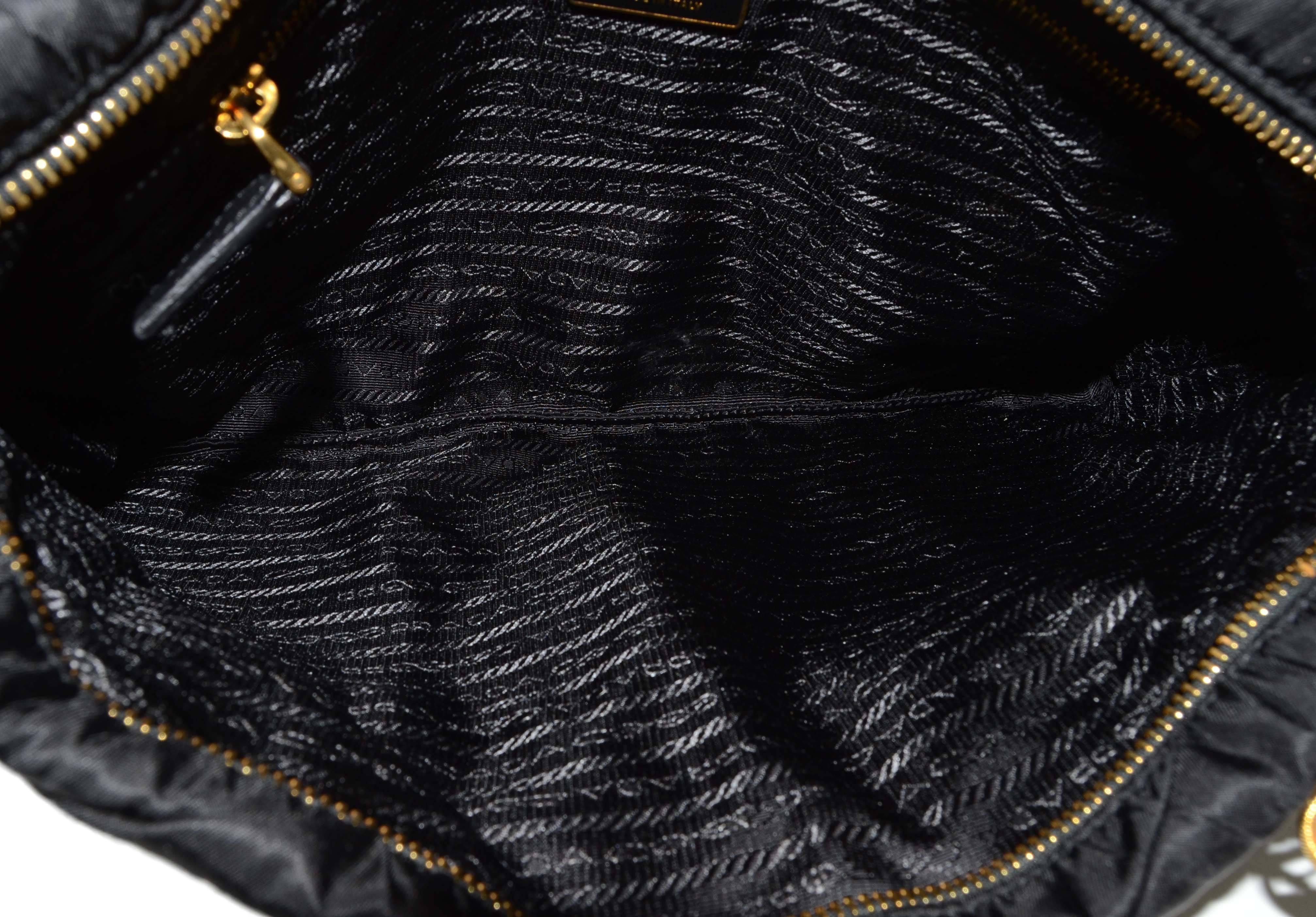 Prada Black Quilted Nylon XL Clutch Bag GHW 2