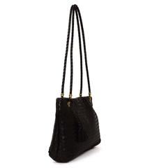 Bottega Veneta Black Woven Leather Bag GHW