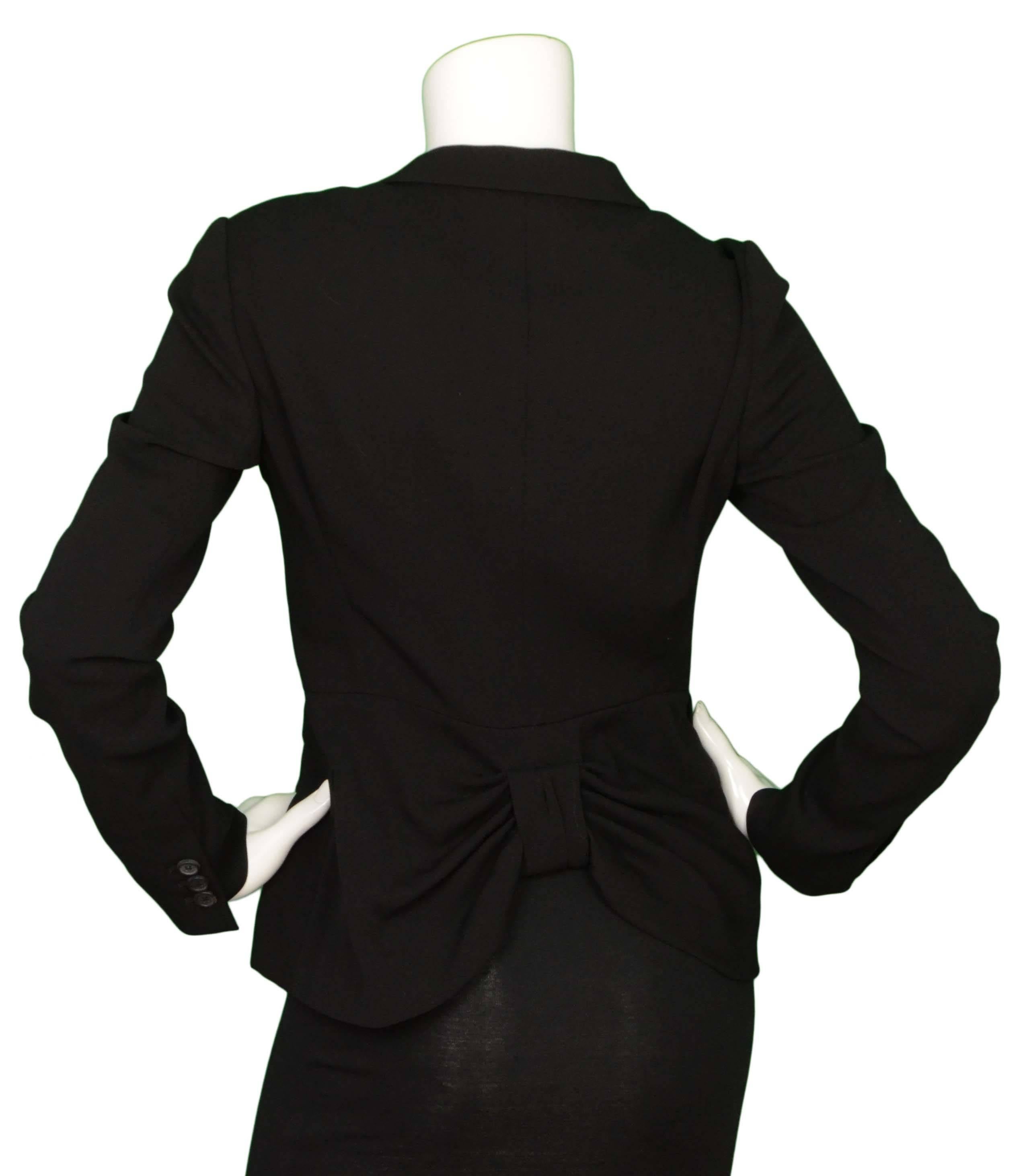 Prada Black Wool Blazer sz 42 In Excellent Condition In New York, NY