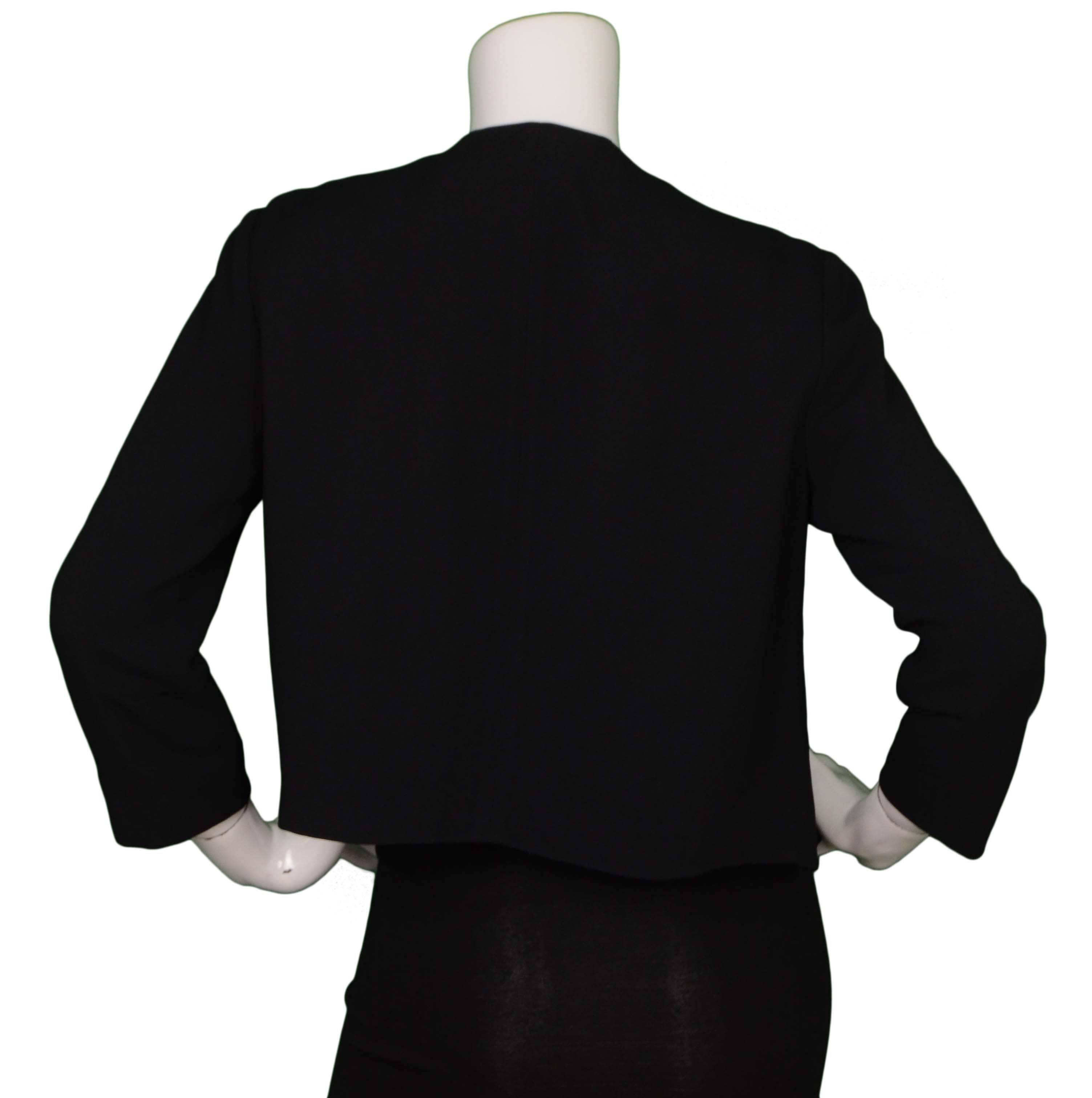 Miu Miu Black Waterfall Front Jacket sz 44 In Excellent Condition In New York, NY