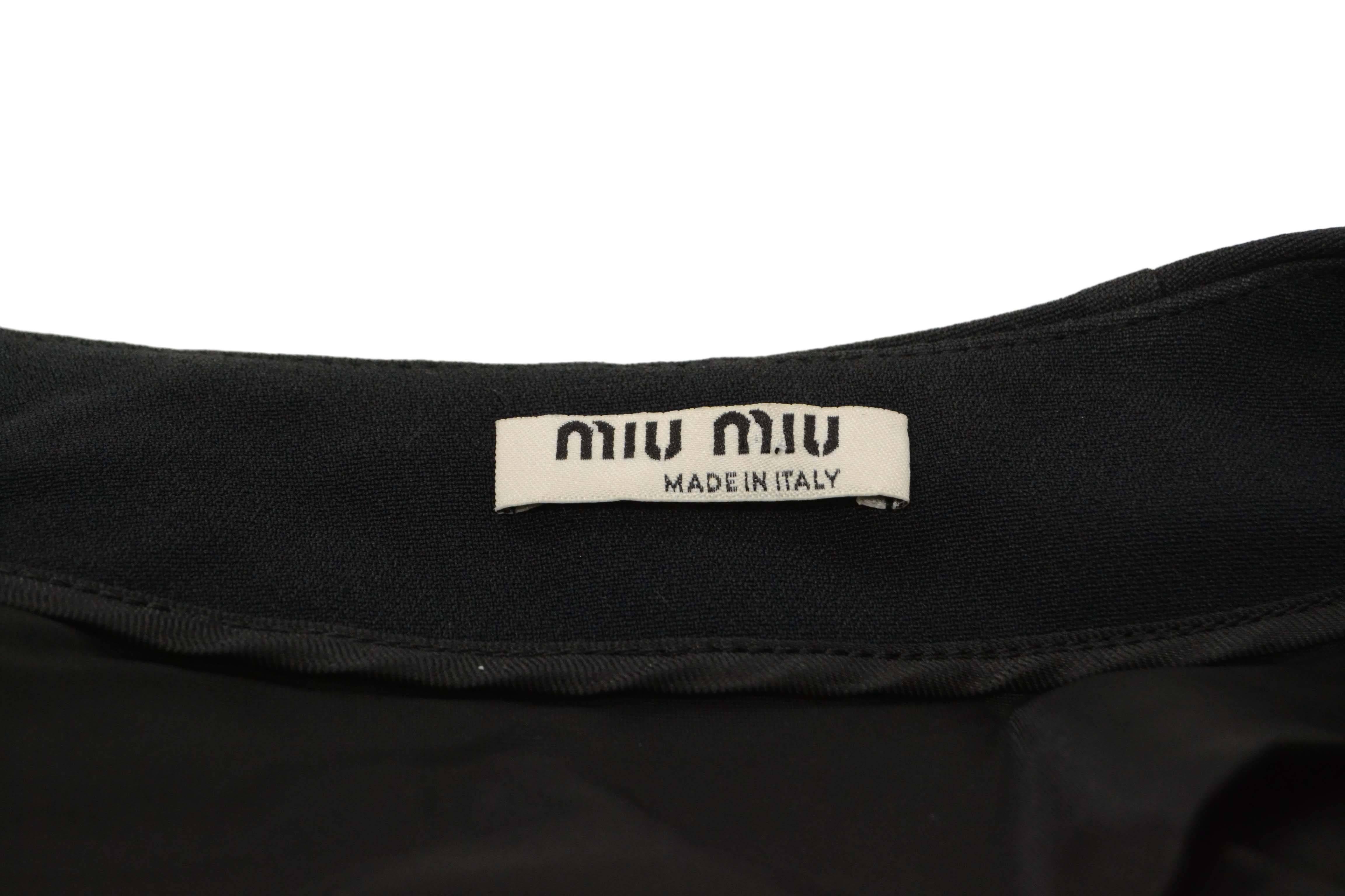 Women's Miu Miu Black Waterfall Front Jacket sz 44
