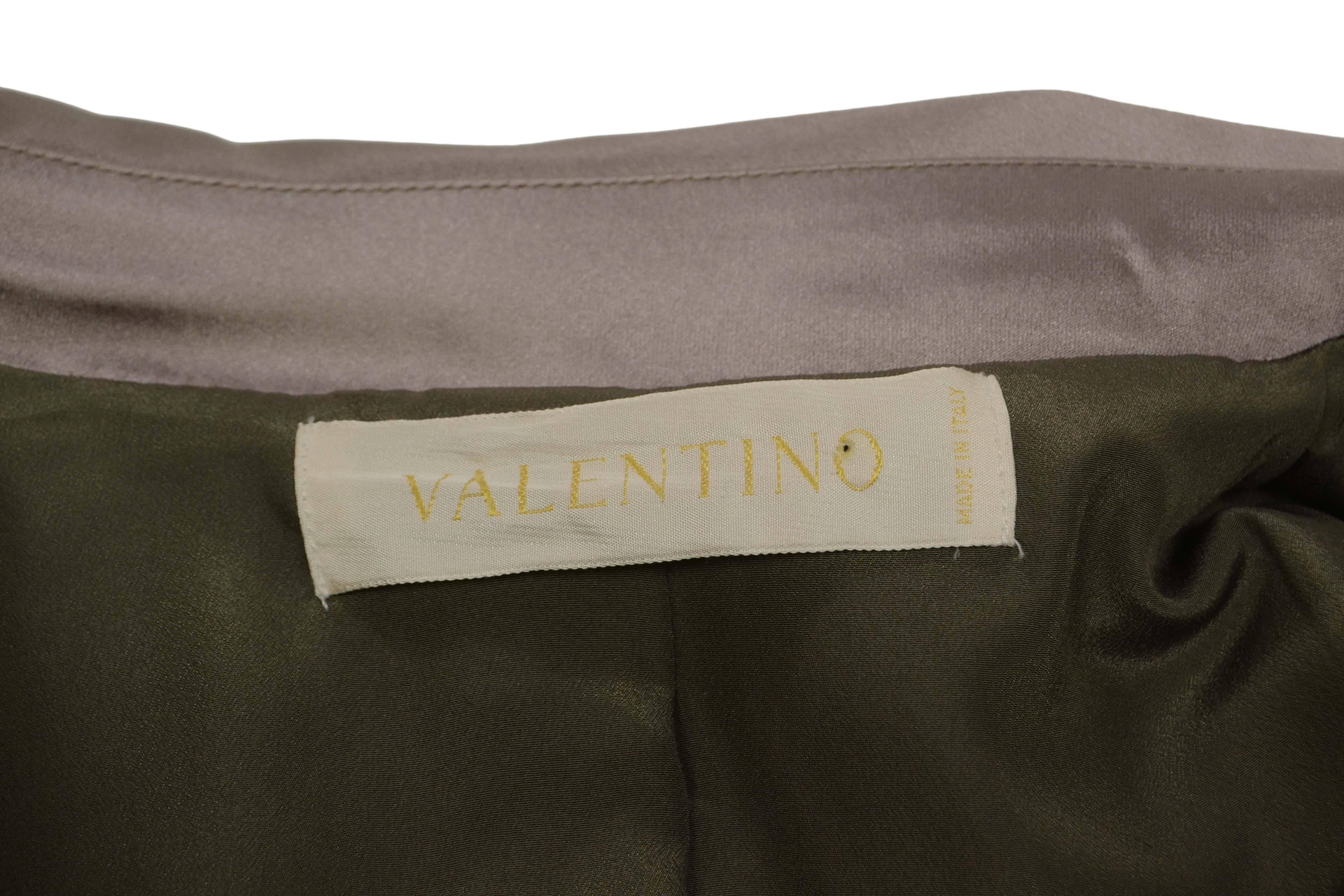 Valentino Grey Velvet Blazer sz 10 In Excellent Condition In New York, NY