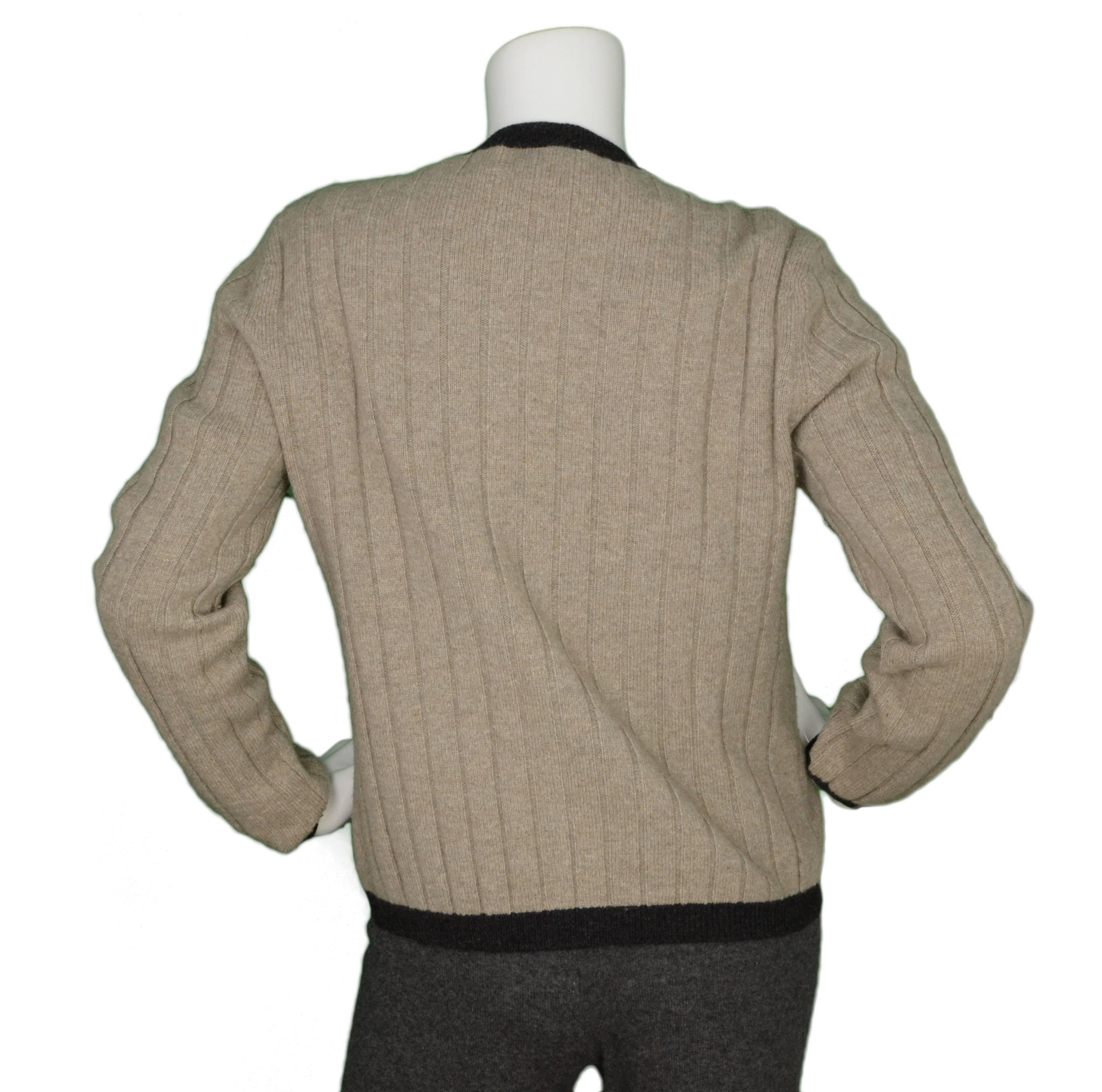 Chanel Vintage '97 Beige Cashmere Sweater Set sz 44 1