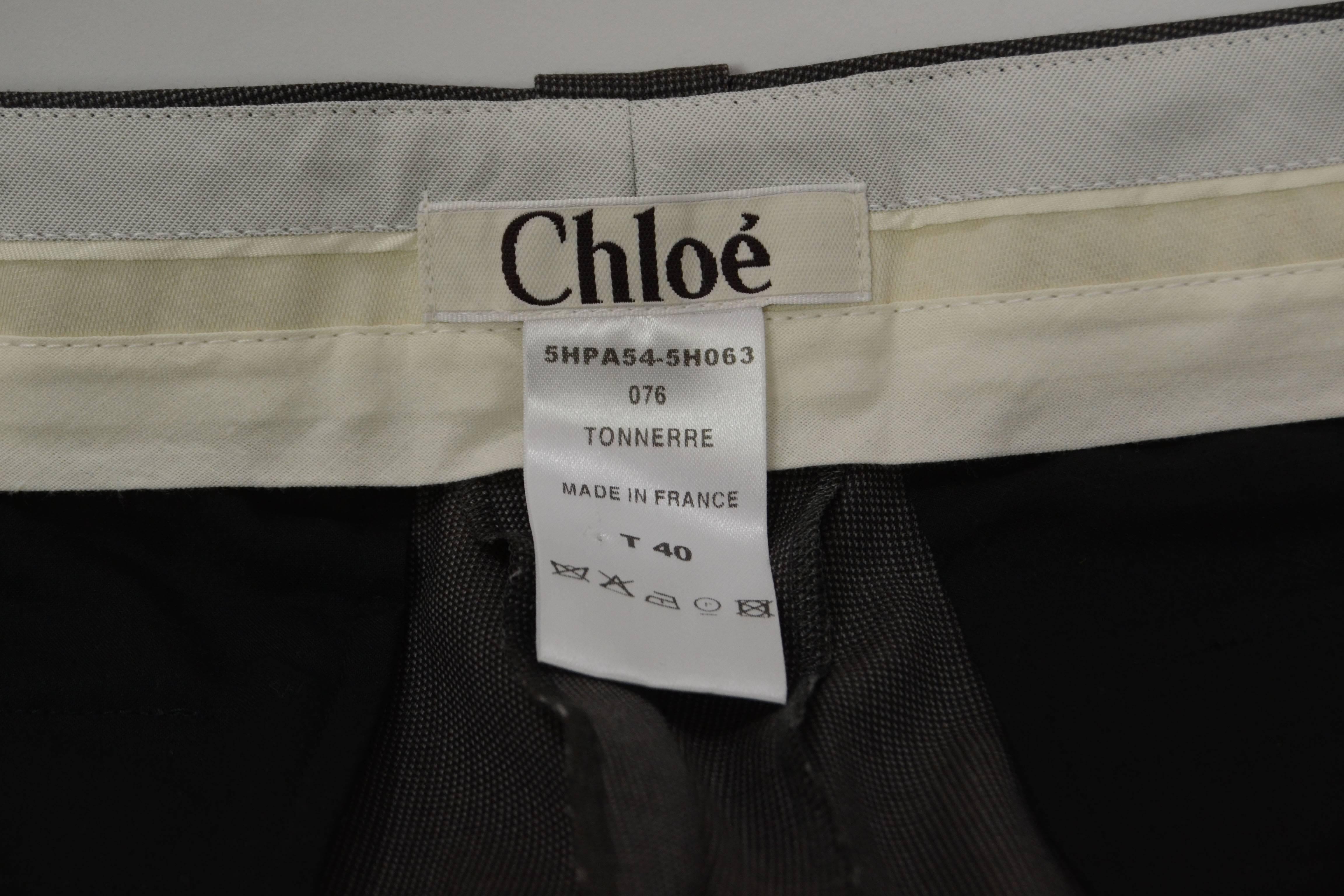 Women's Chloe Grey Wool Wide Leg Pants sz 40