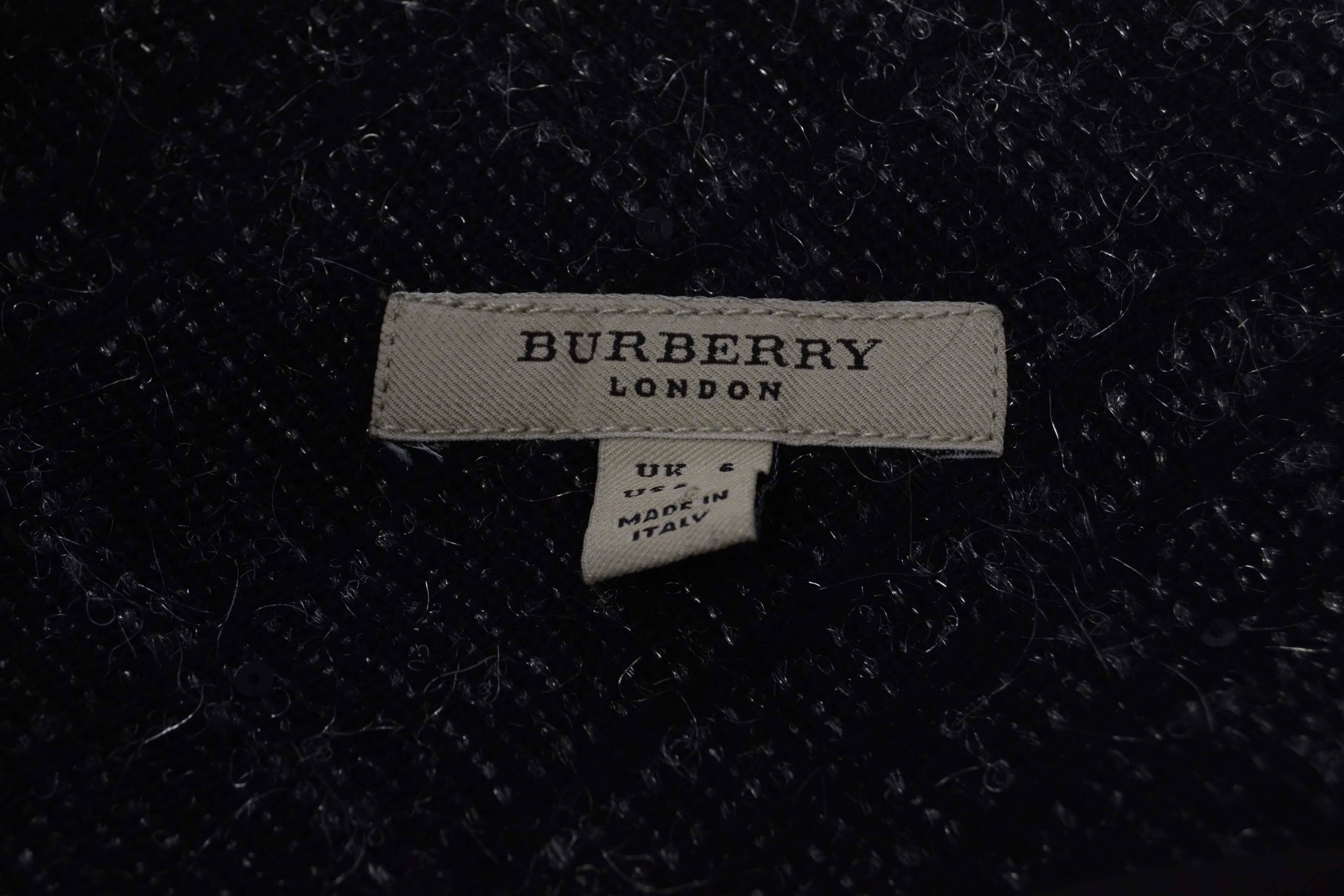 Women's Burberry Black & Grey Wool Pencil Skirt sz 4