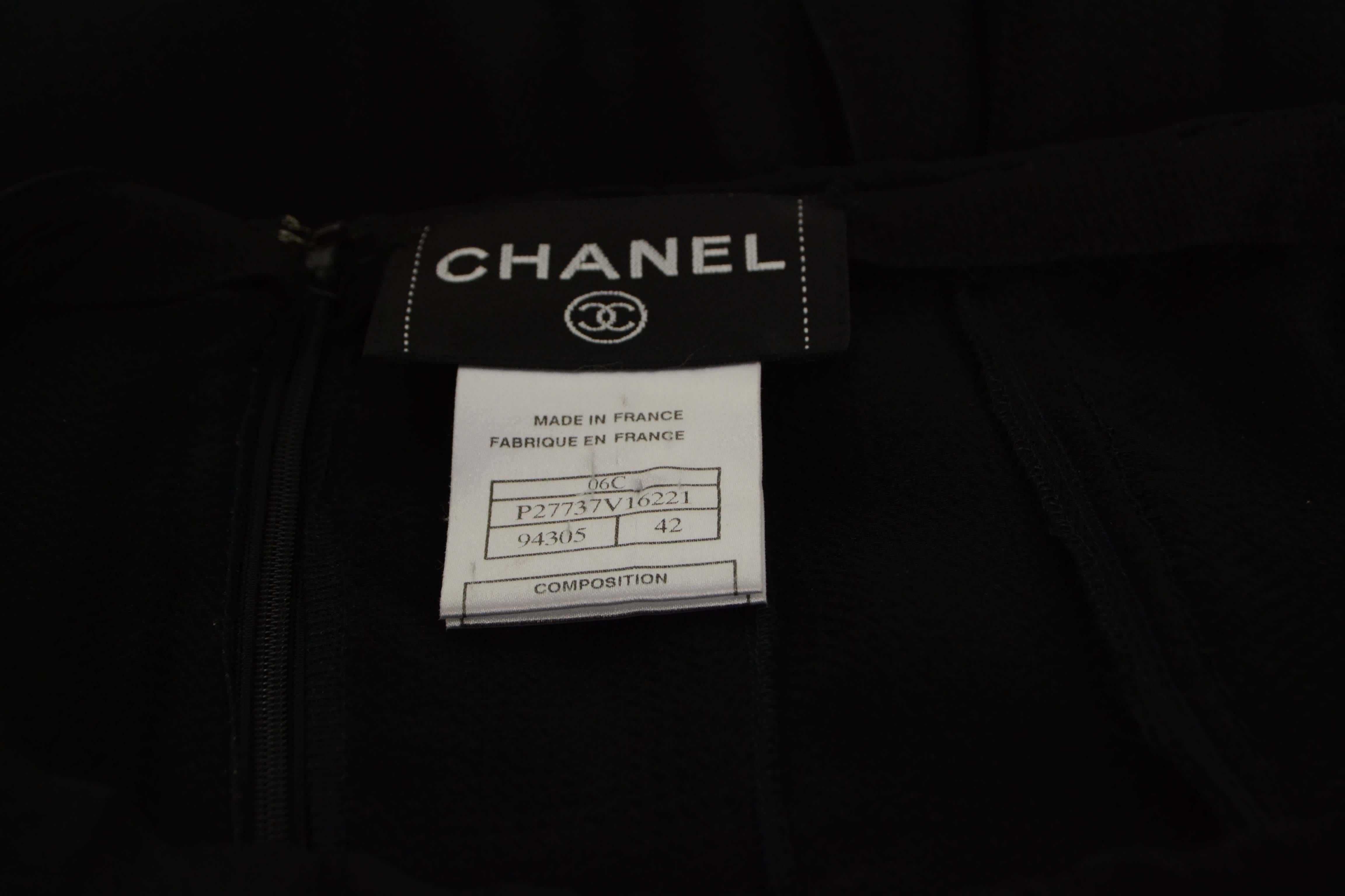 Women's Chanel Black Silk Pleated Carwash Skirt sz 42