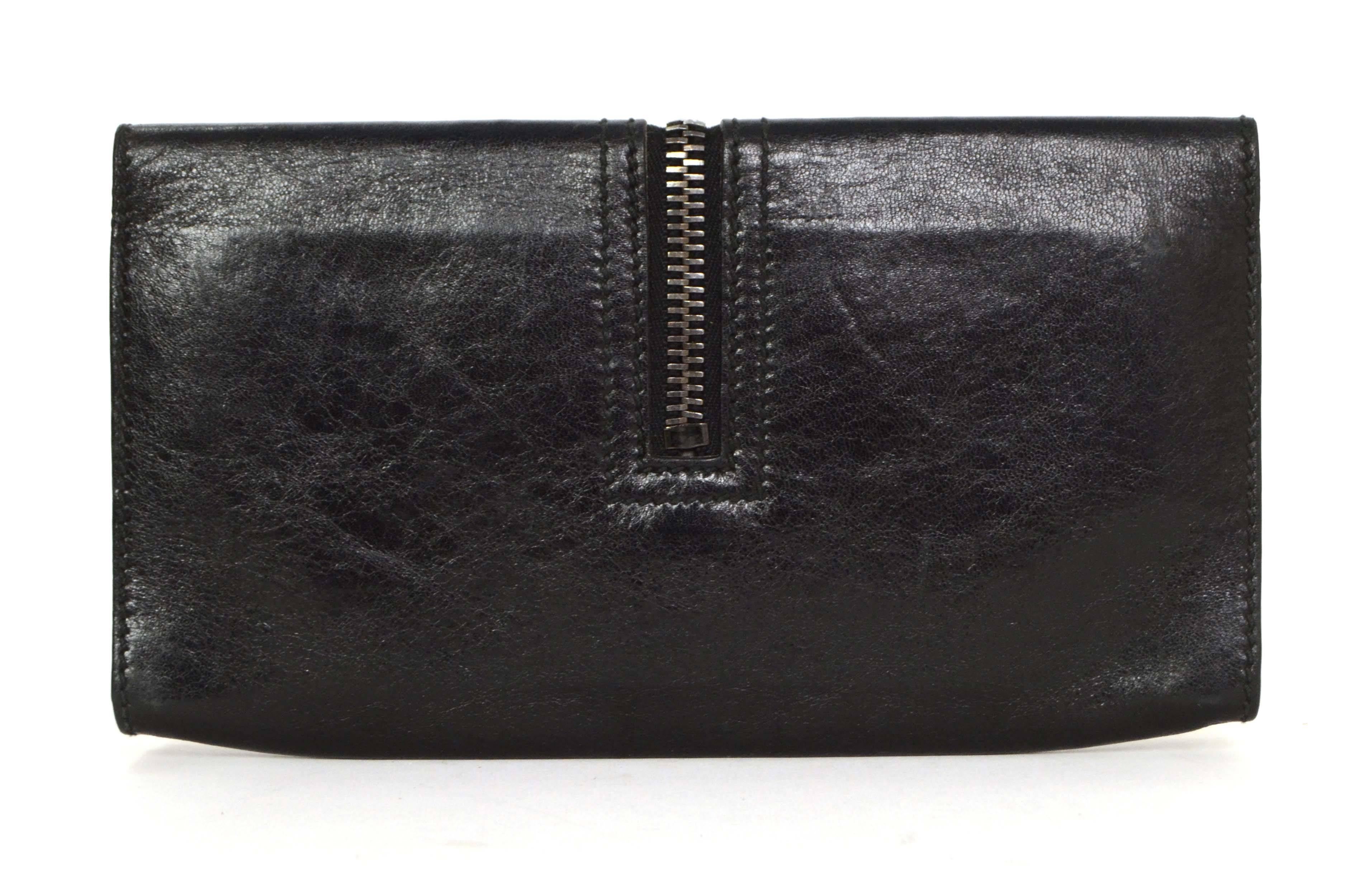 Alexander McQueen Black Distressed Leather Clutch Bag RHW In Excellent Condition In New York, NY