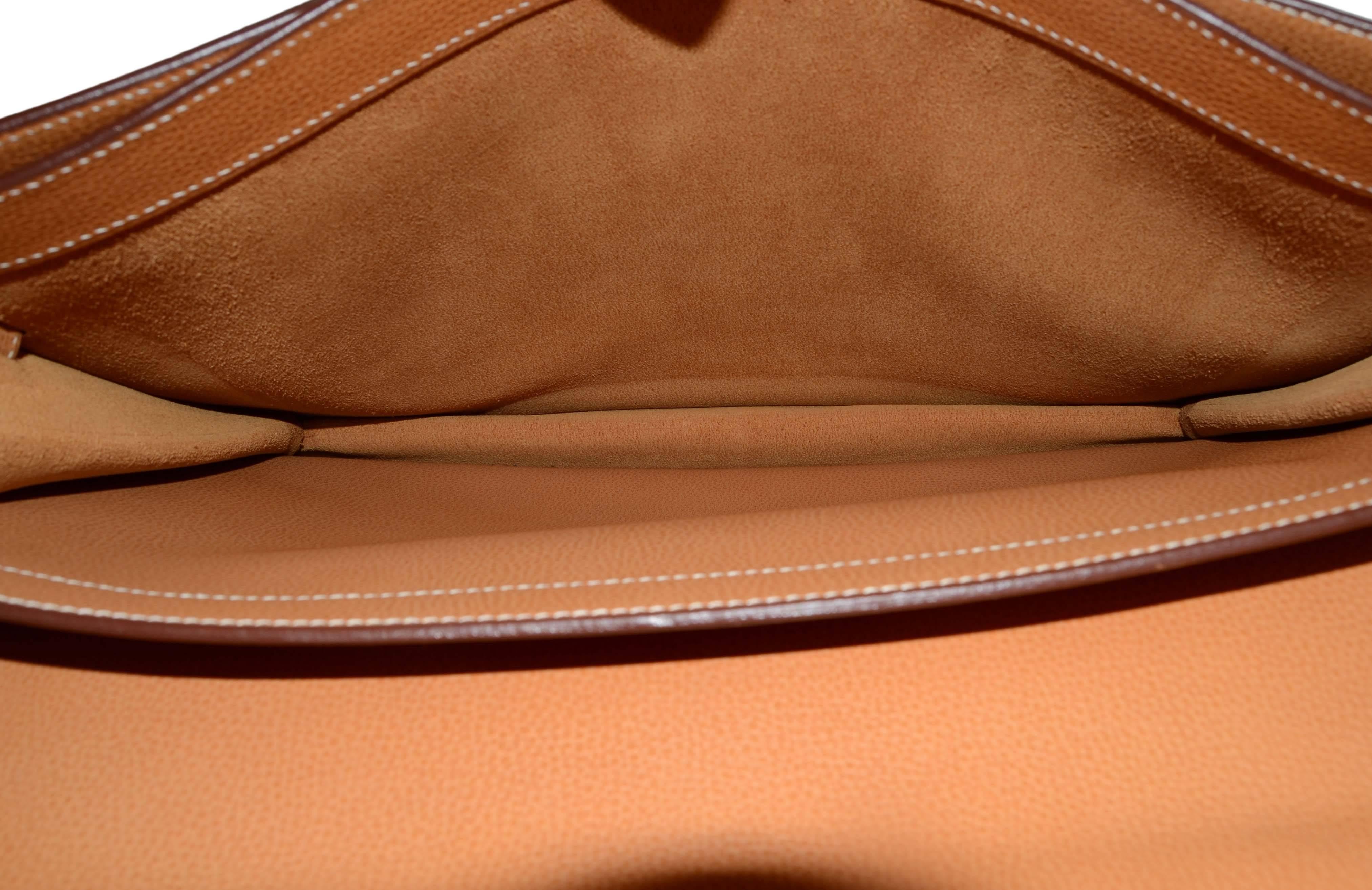 Hermes Gold Vache Liegee 38cm Kelly Depeche Briefcase PHW In Excellent Condition In New York, NY