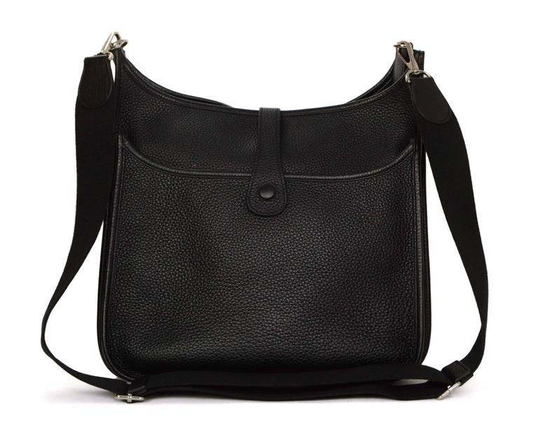 Hermes Black Clemence Evelyne III GM Crossbody Bag PHW at 1stdibs