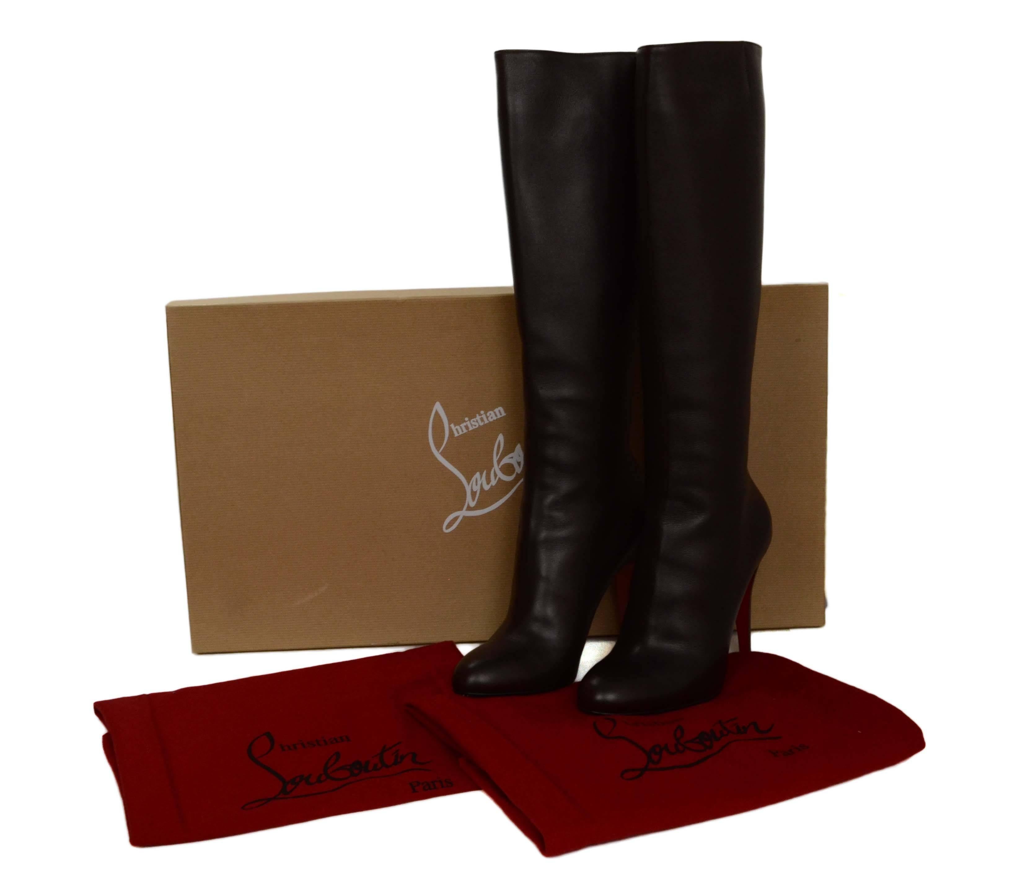 Christian Louboutin Brown Leather Babel 100 Tall Boots sz 38.5 rt. $1, 495 4